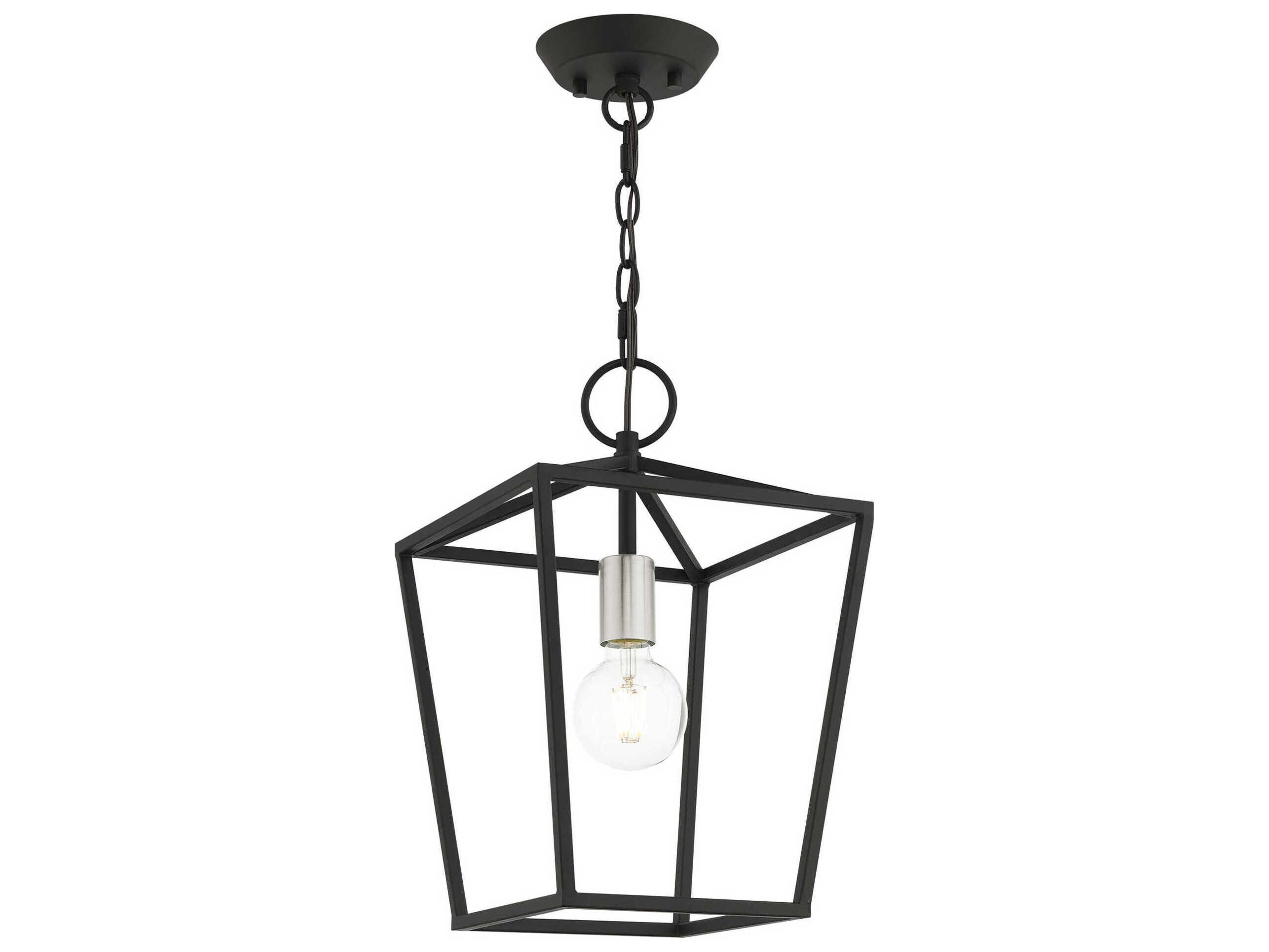 Livex Lighting Devone 1-Light Black Lantern Mini Pendant