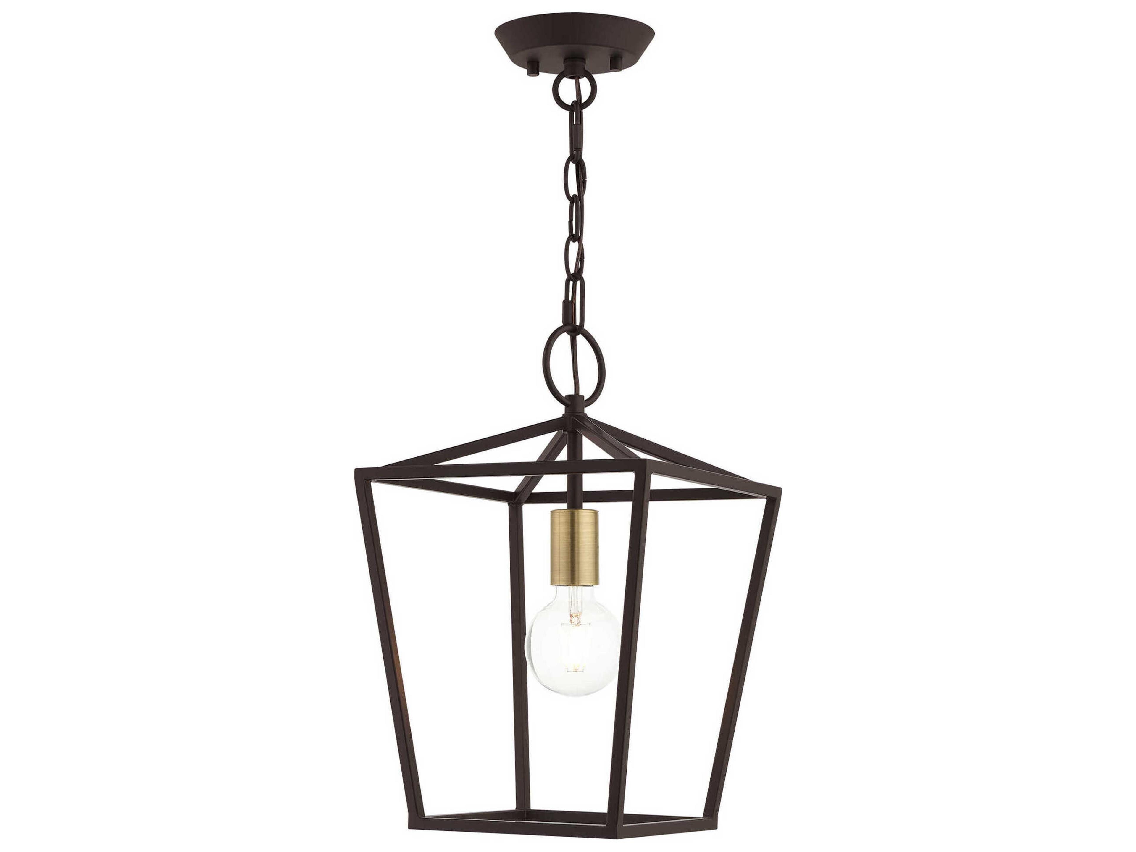 Devone 1-Light Bronze Lantern Mini Pendant