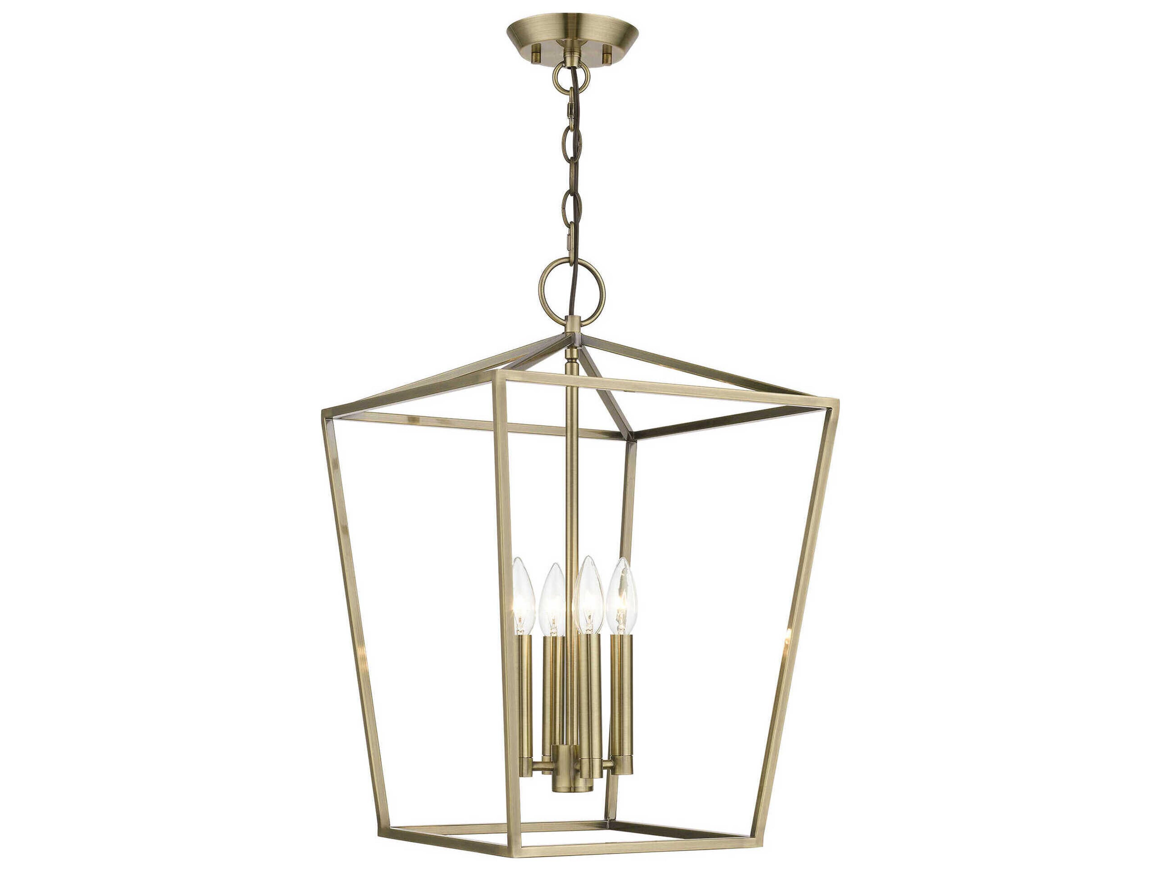 Devone 4-Light Antique Brass Candelabra Chandelier