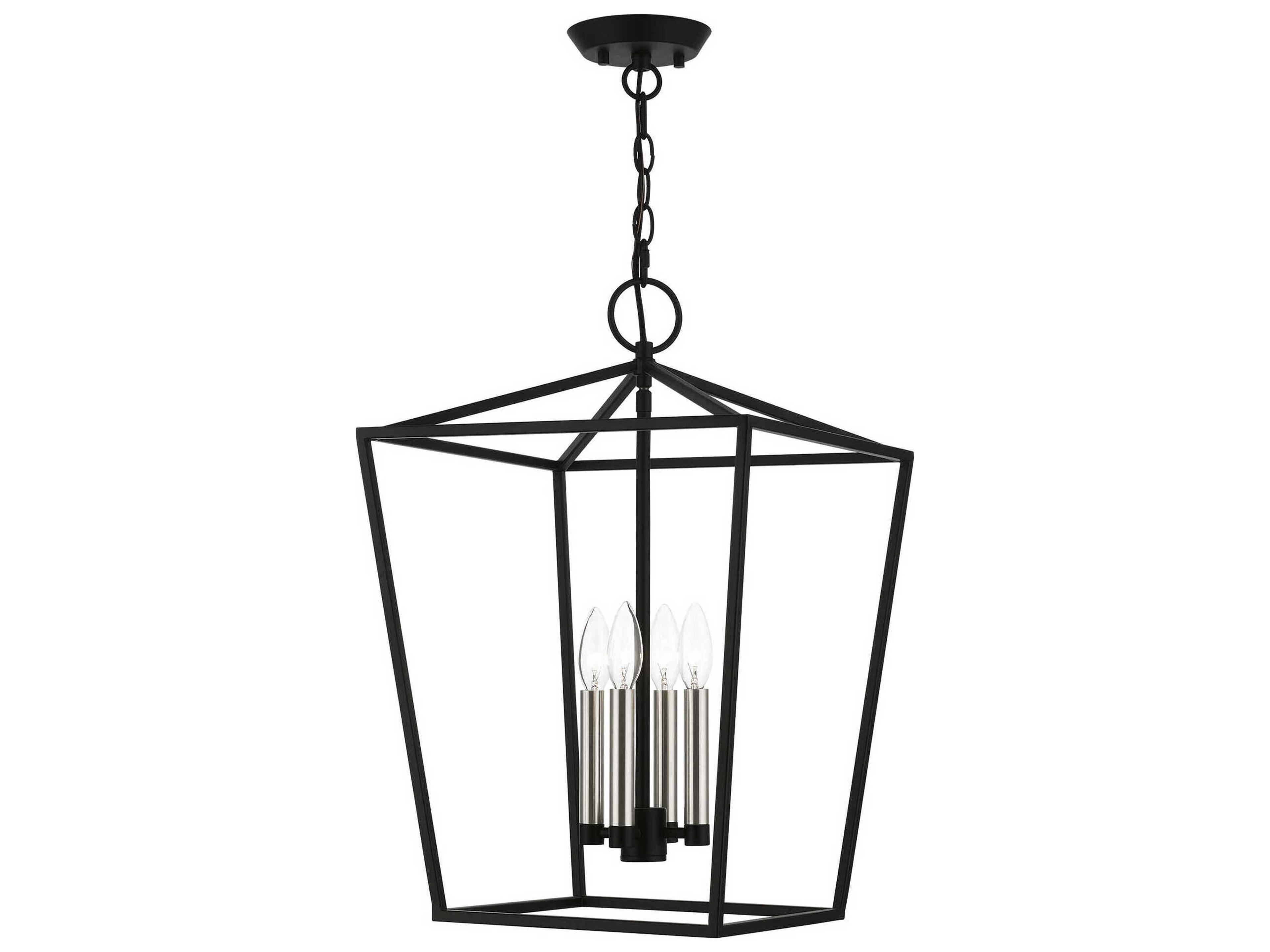 Devone 4-Light Black Brushed Nickel Candelabra Chandelier