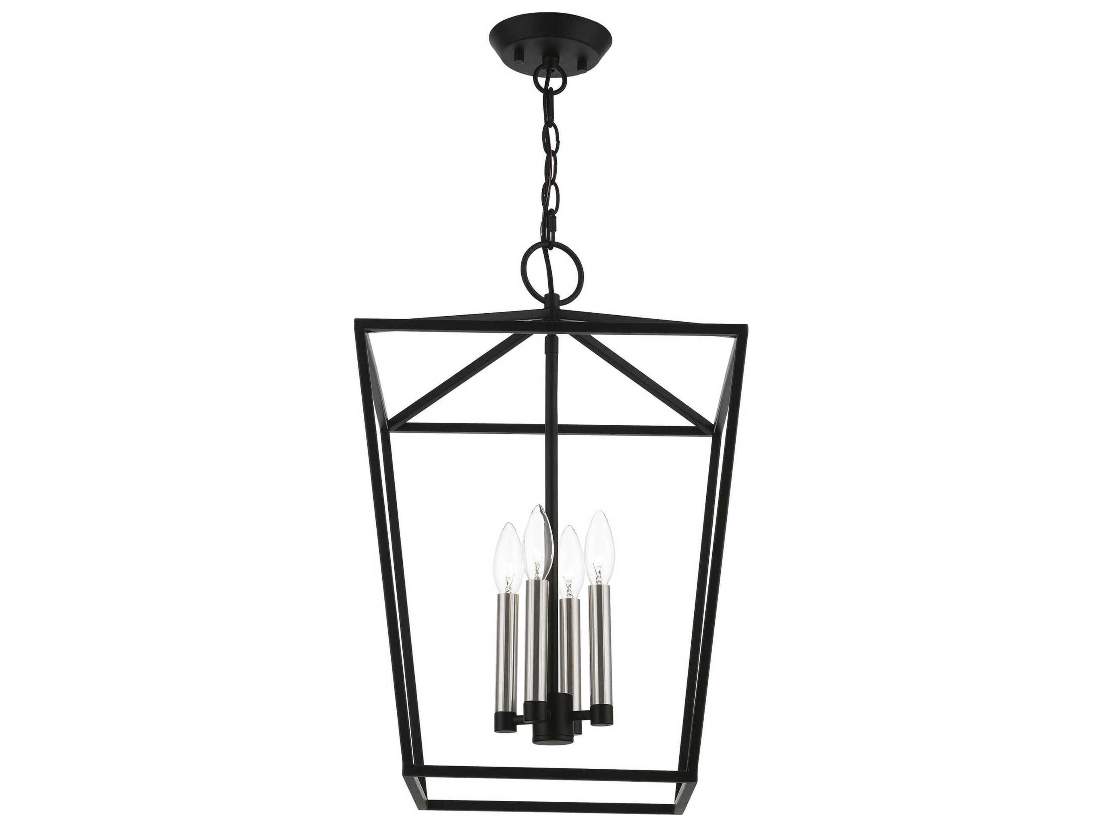 Livex Lighting Devone 4-Light Black Brushed Nickel Candelabra Chandelier