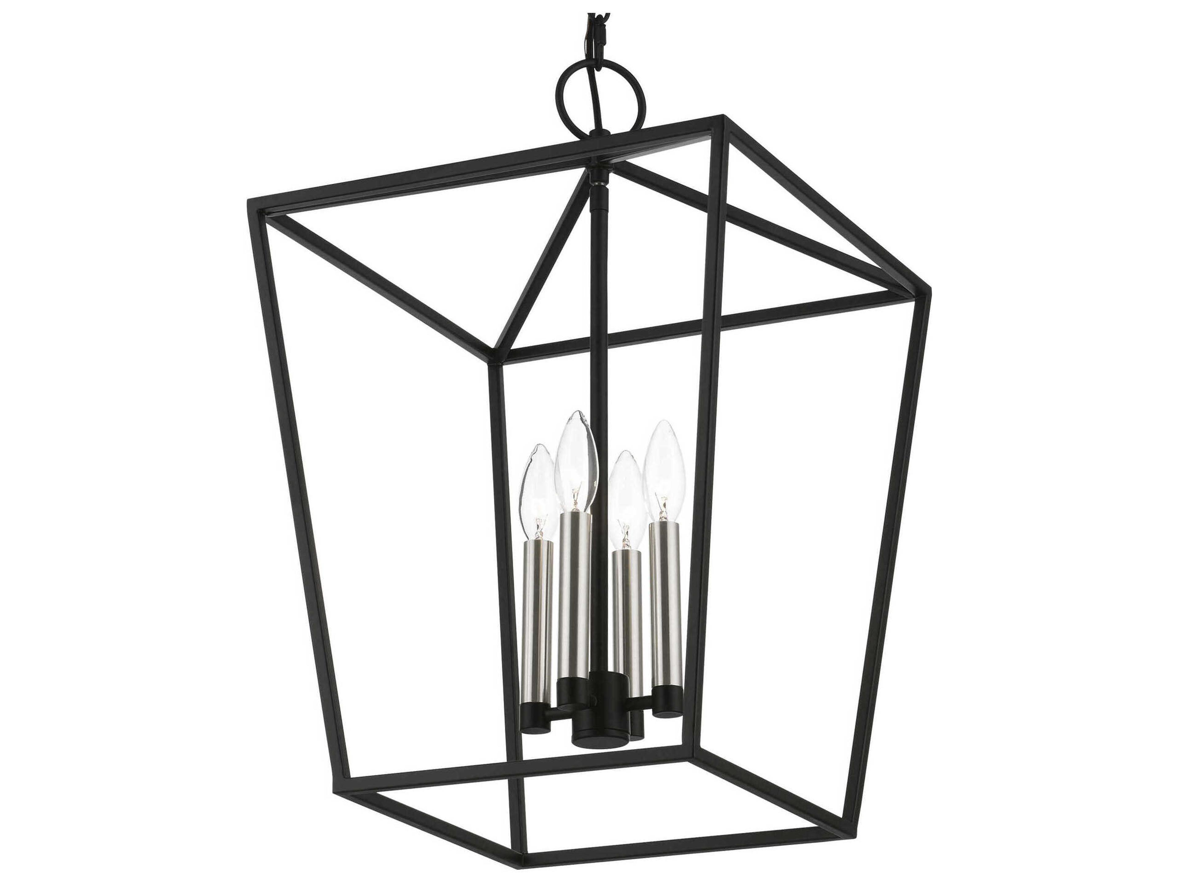 Livex Lighting Devone 4-Light Black Brushed Nickel Candelabra Chandelier