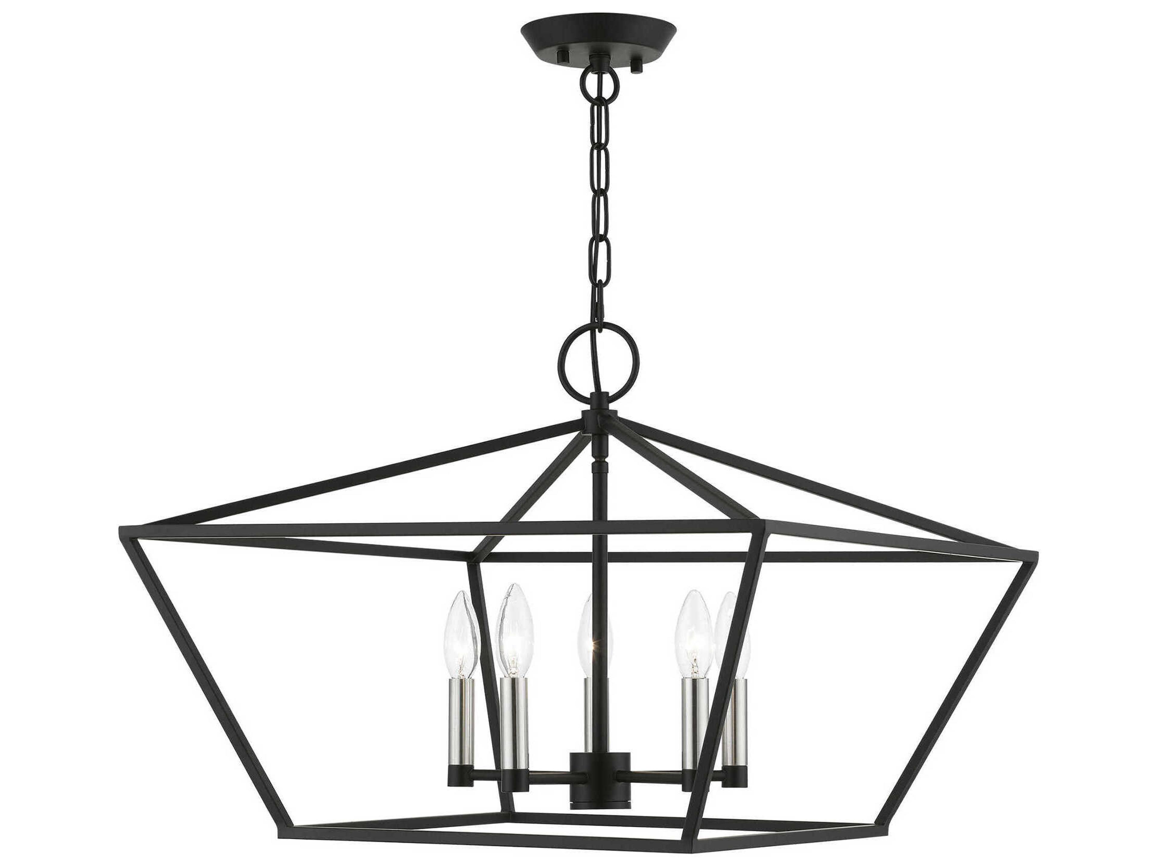 Devone 5-Light Black Brushed Nickel Candelabra Chandelier
