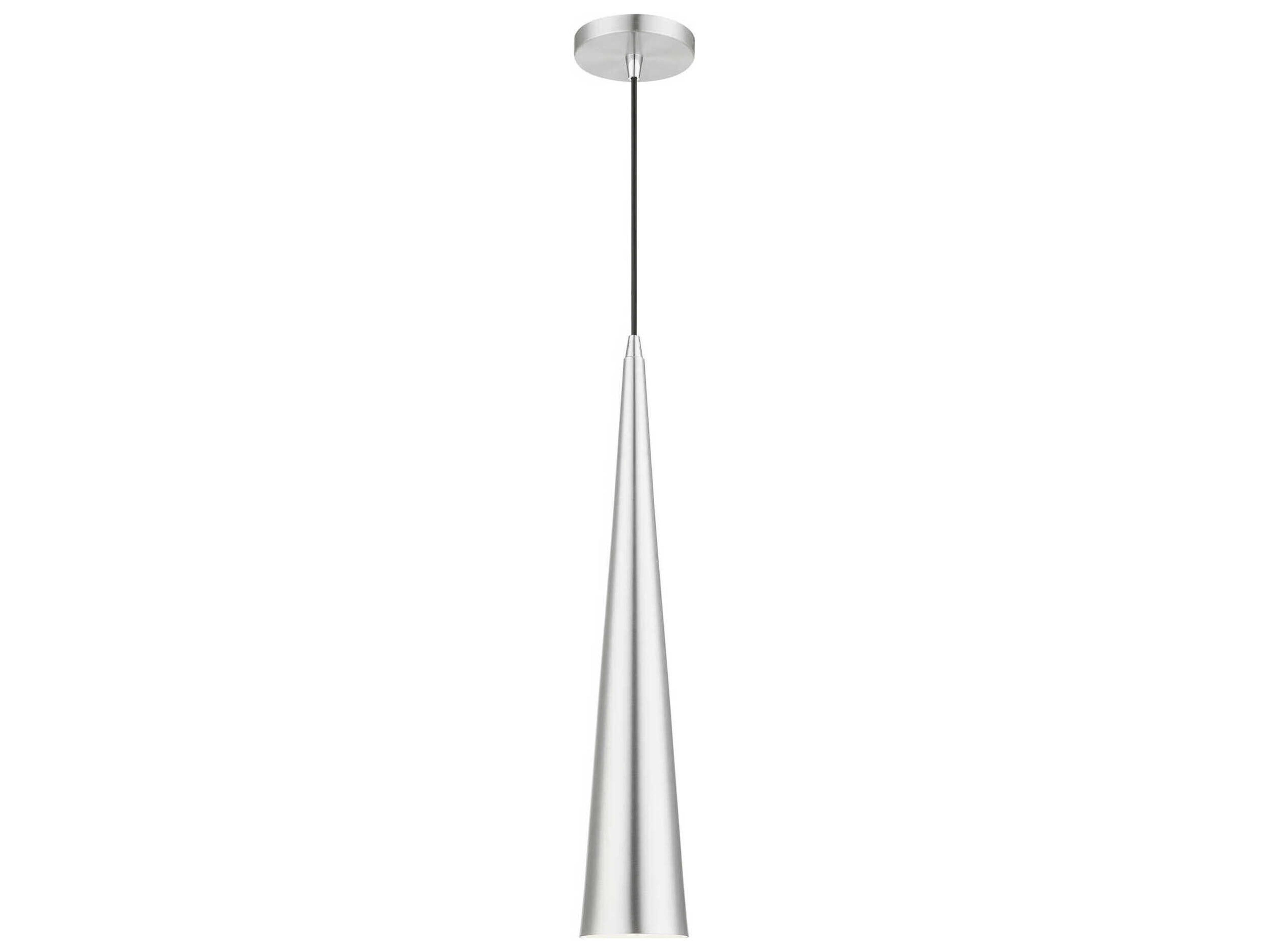 Andes 1-Light Brushed Aluminum Polished Chrome Nickel Mini Pendant