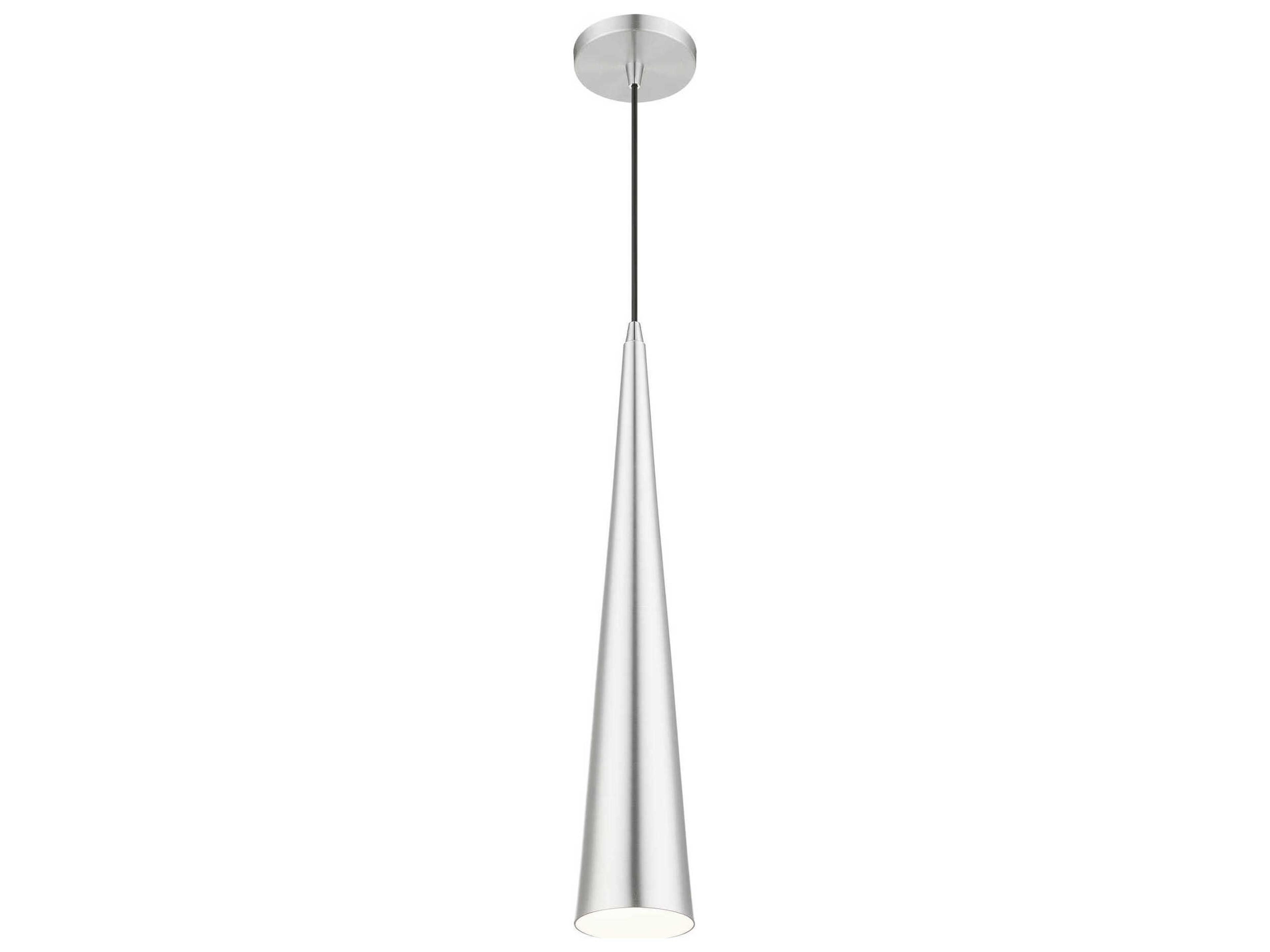 Livex Lighting Andes 1-Light Brushed Aluminum Polished Chrome Nickel Mini Pendant