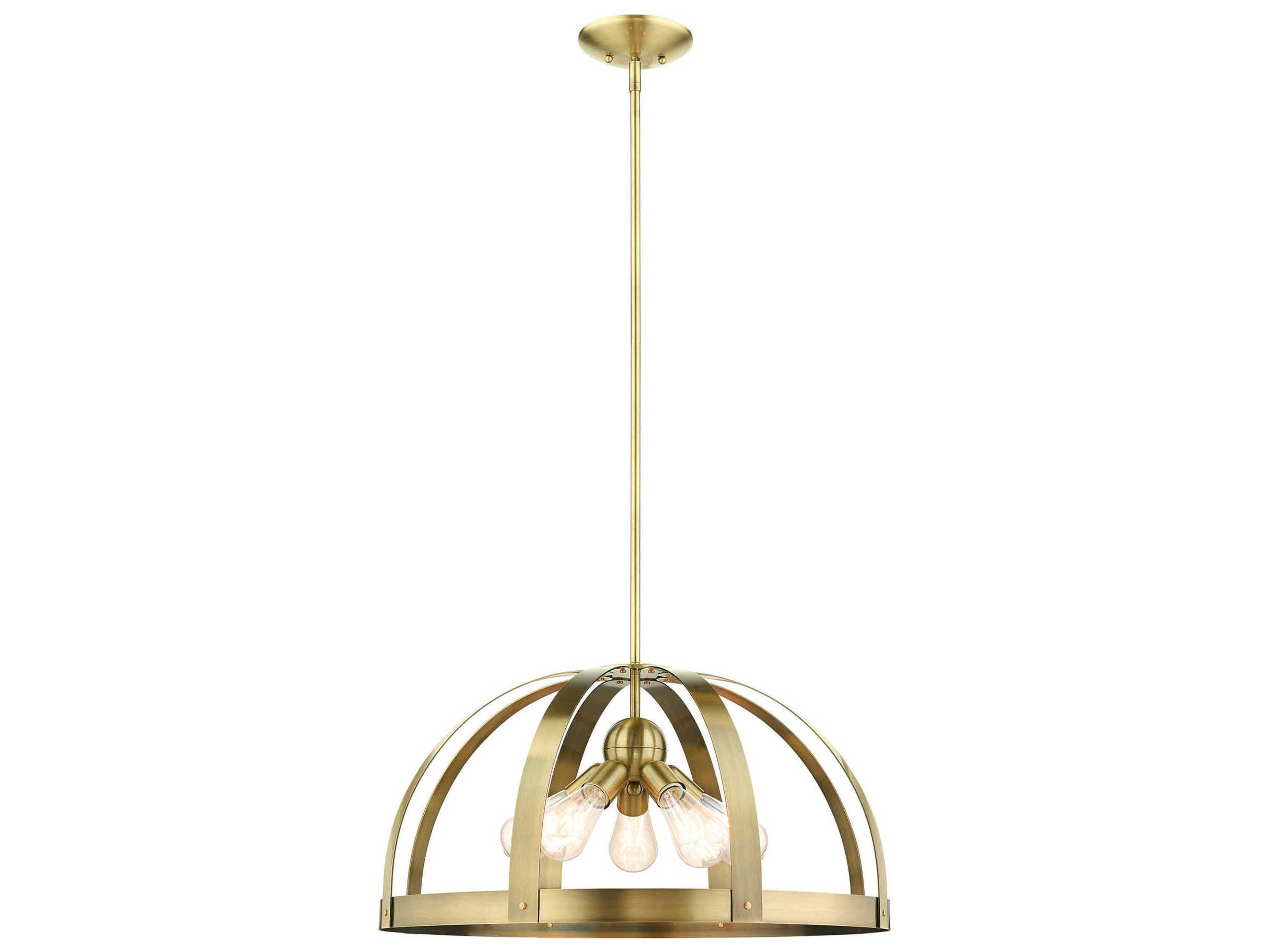 Stoneridge 5-Light Antique Brass Pendant