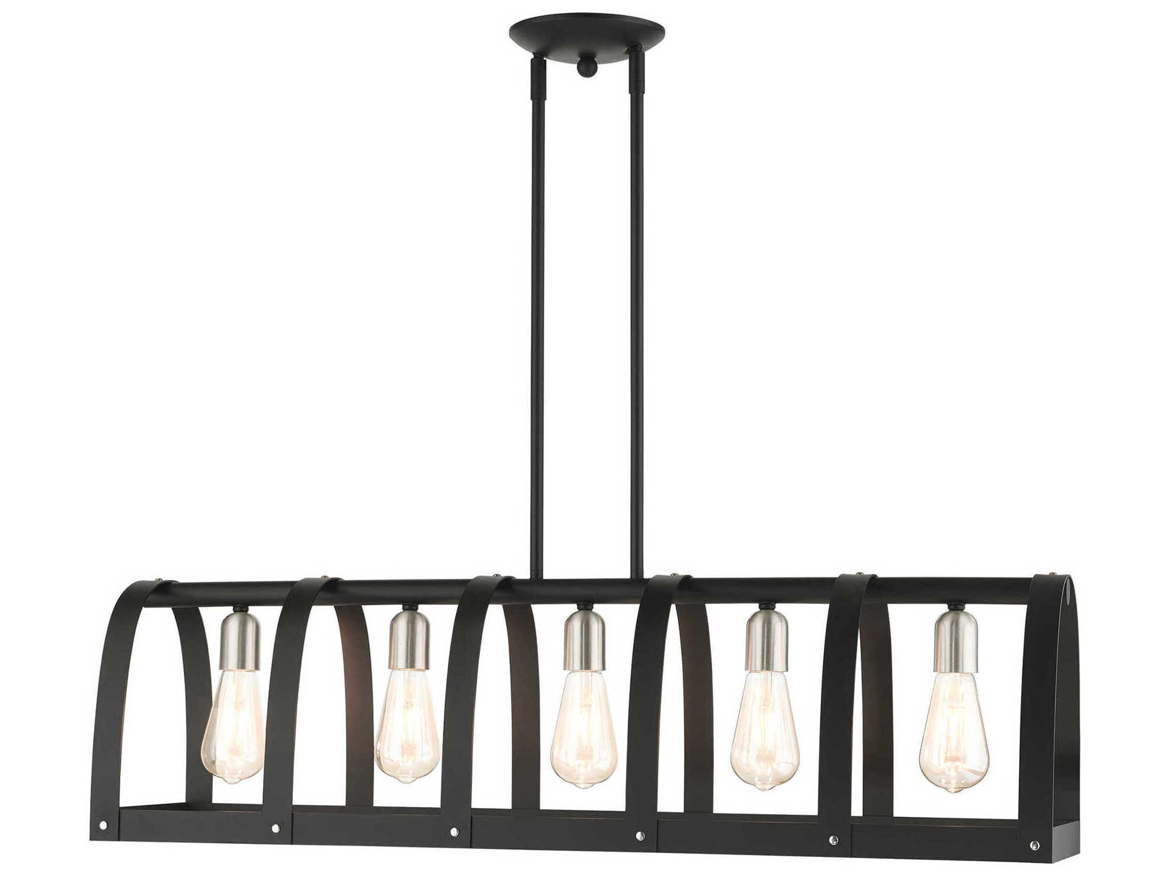 Stoneridge 5-Light Textured Black Island Pendant