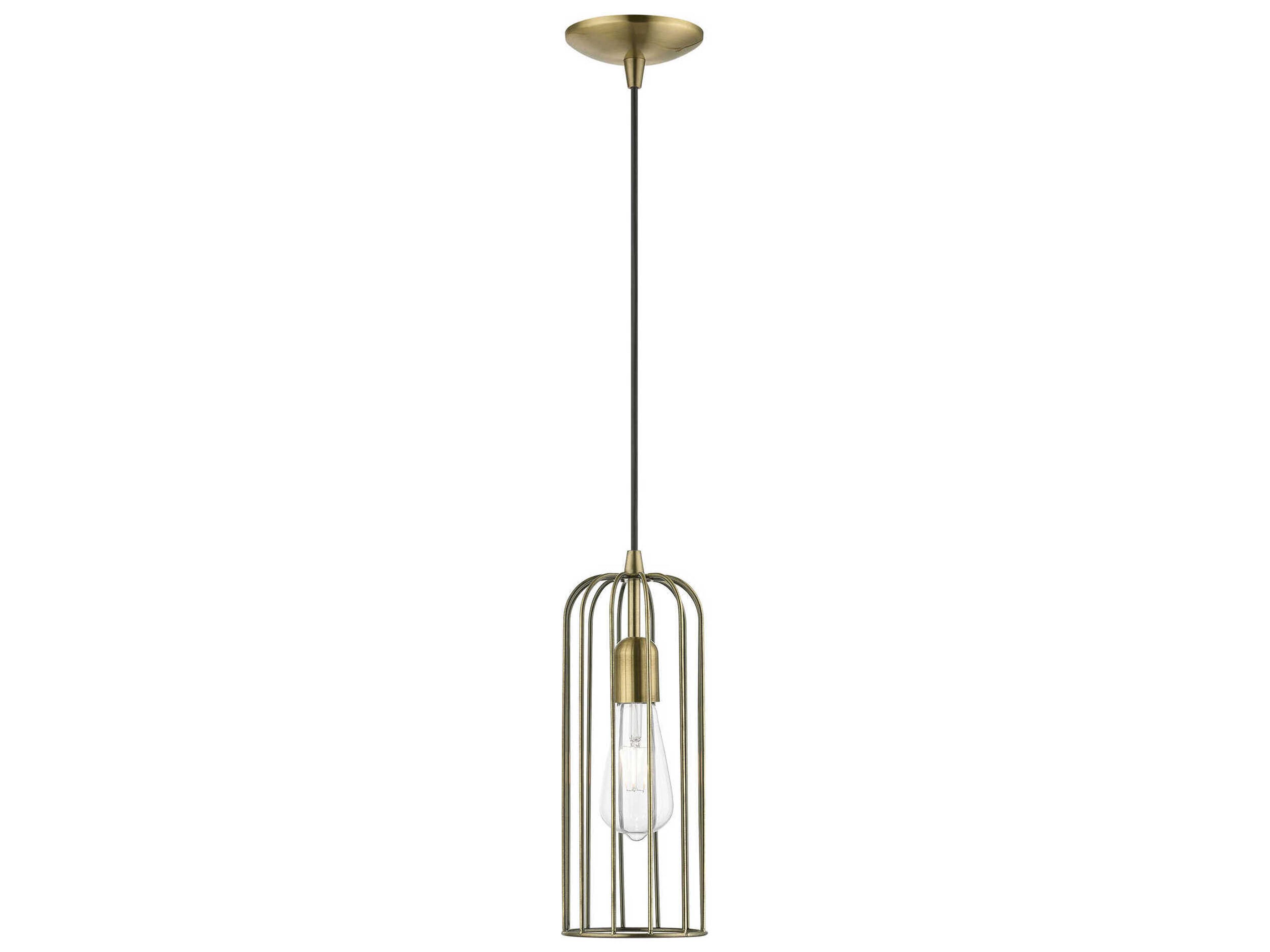 Glenbrook 1-Light Antique Brass Mini Pendant