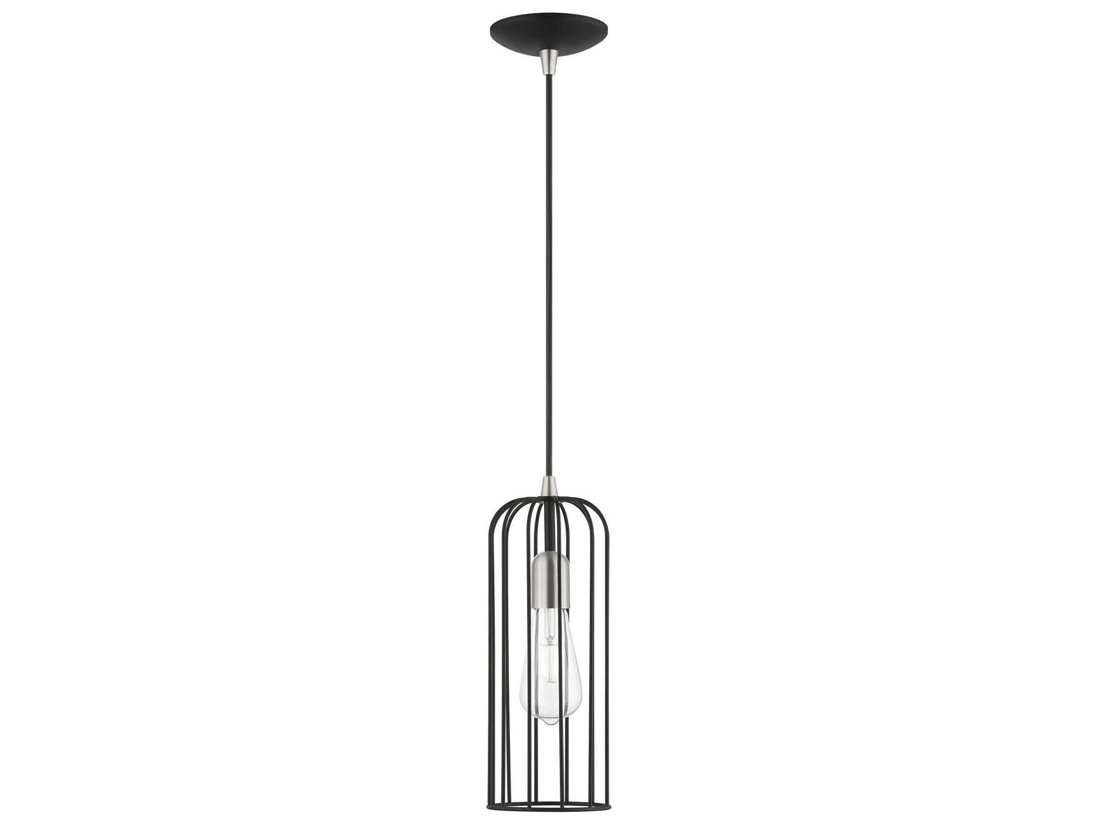 Glenbrook 1-Light Black Brushed Nickel Mini Pendant