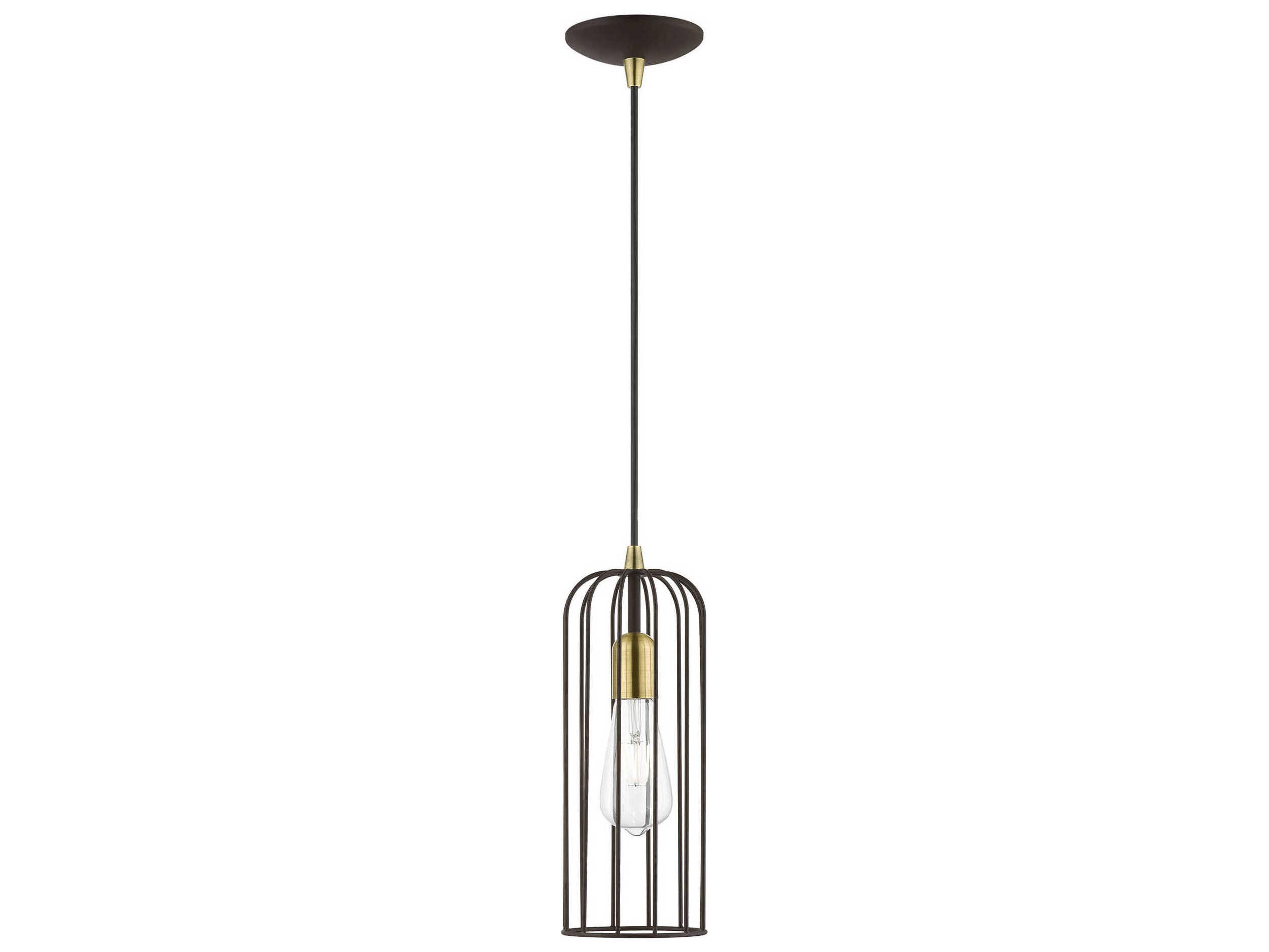 Glenbrook 1-Light Bronze Antique Brass Mini Pendant