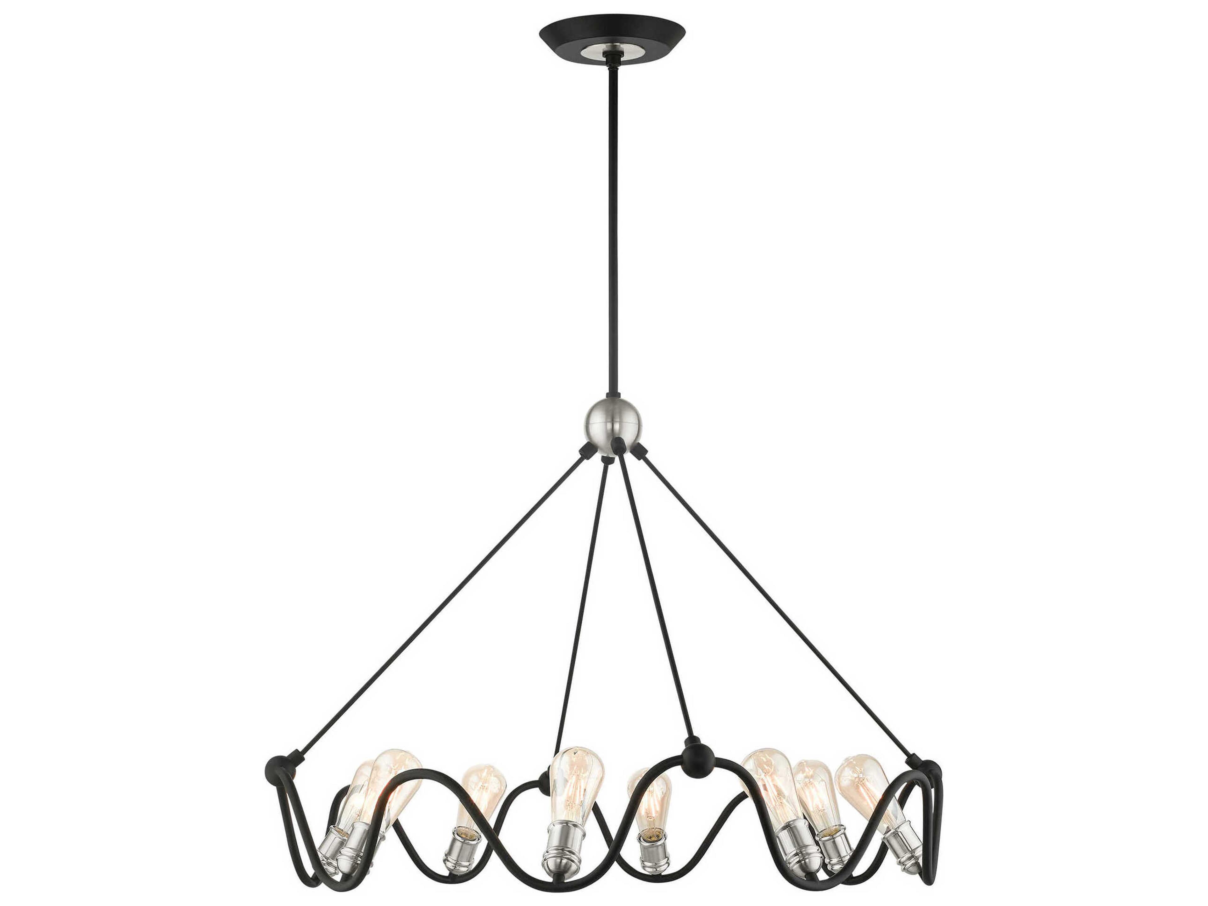 Archer 8-Light Textured Black Brushed Nickel Chandelier