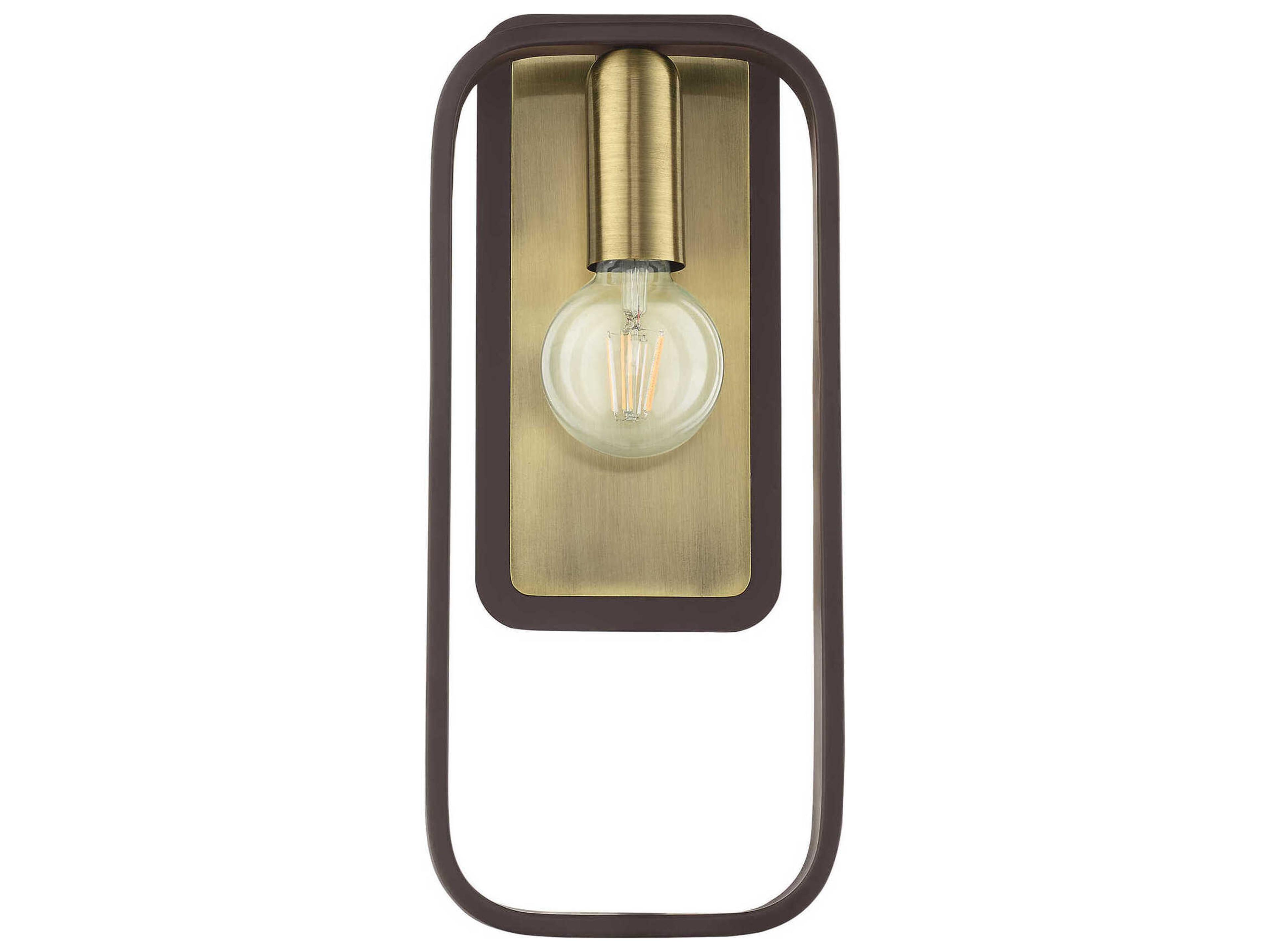Livex Lighting Bergamo 1-Light Bronze Antique Brass Wall Sconce