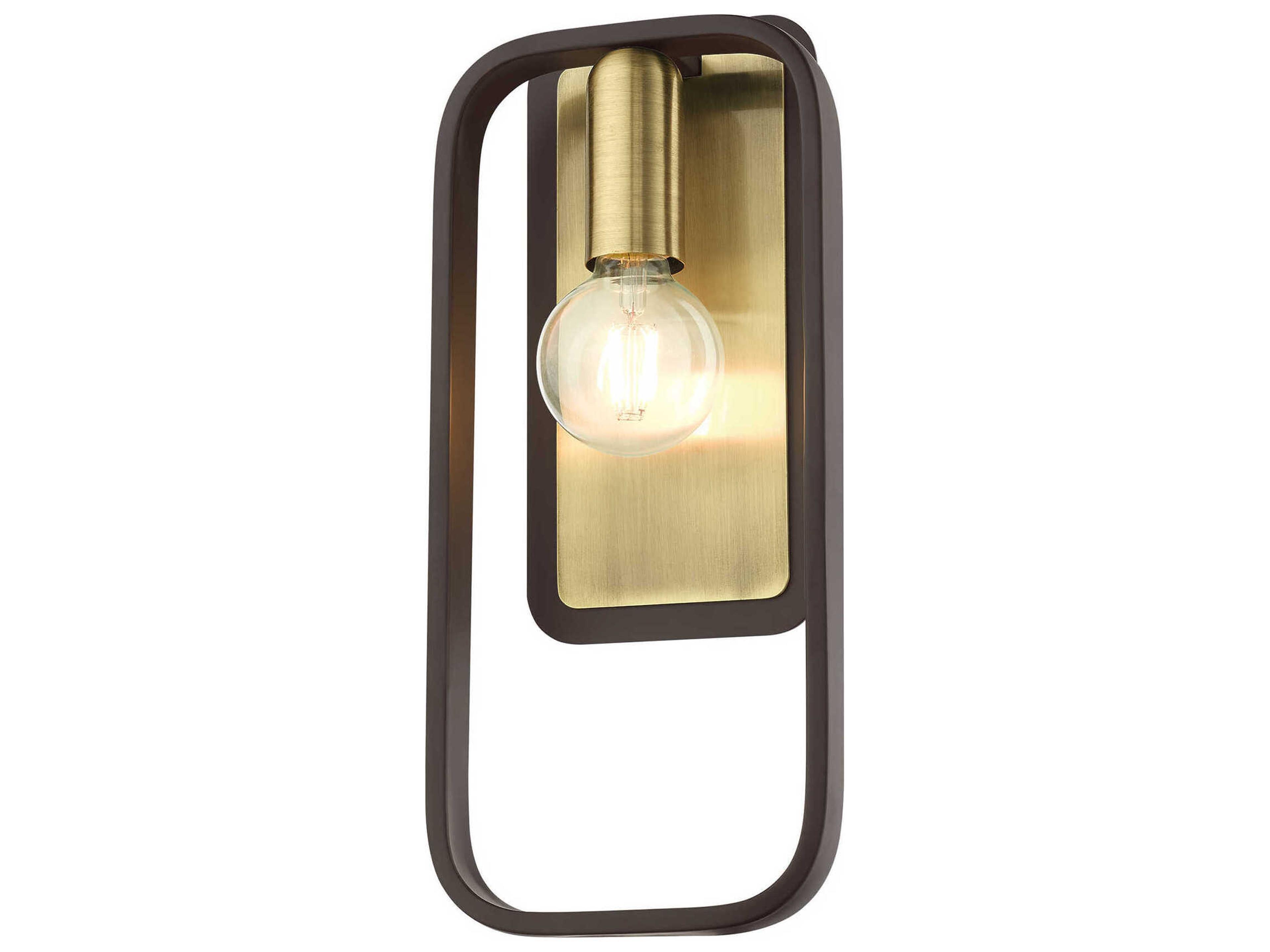 Livex Lighting Bergamo 1-Light Bronze Antique Brass Wall Sconce