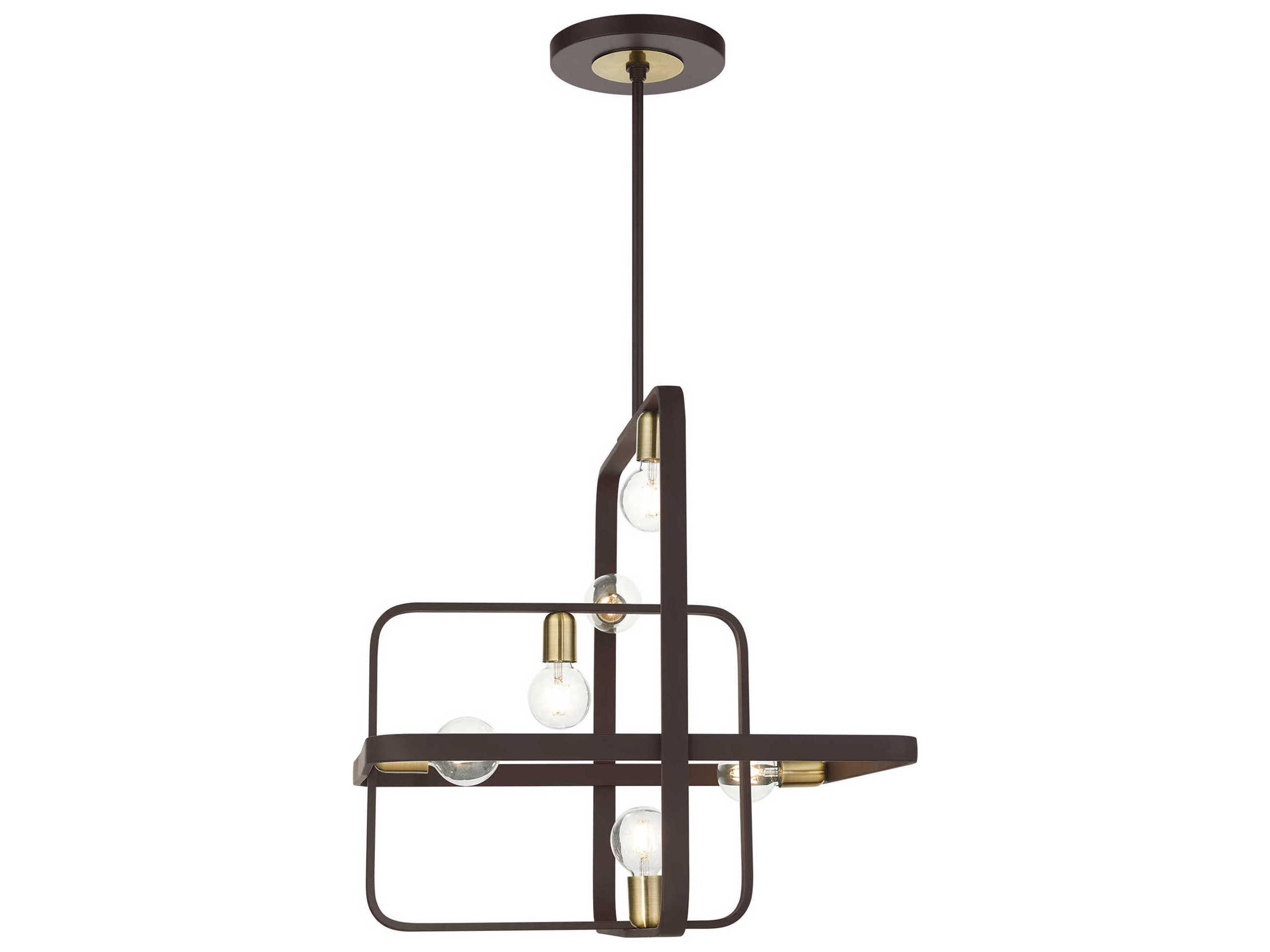 Livex Lighting Bergamo 6-Light Bronze Antique Brass Geometric Pendant