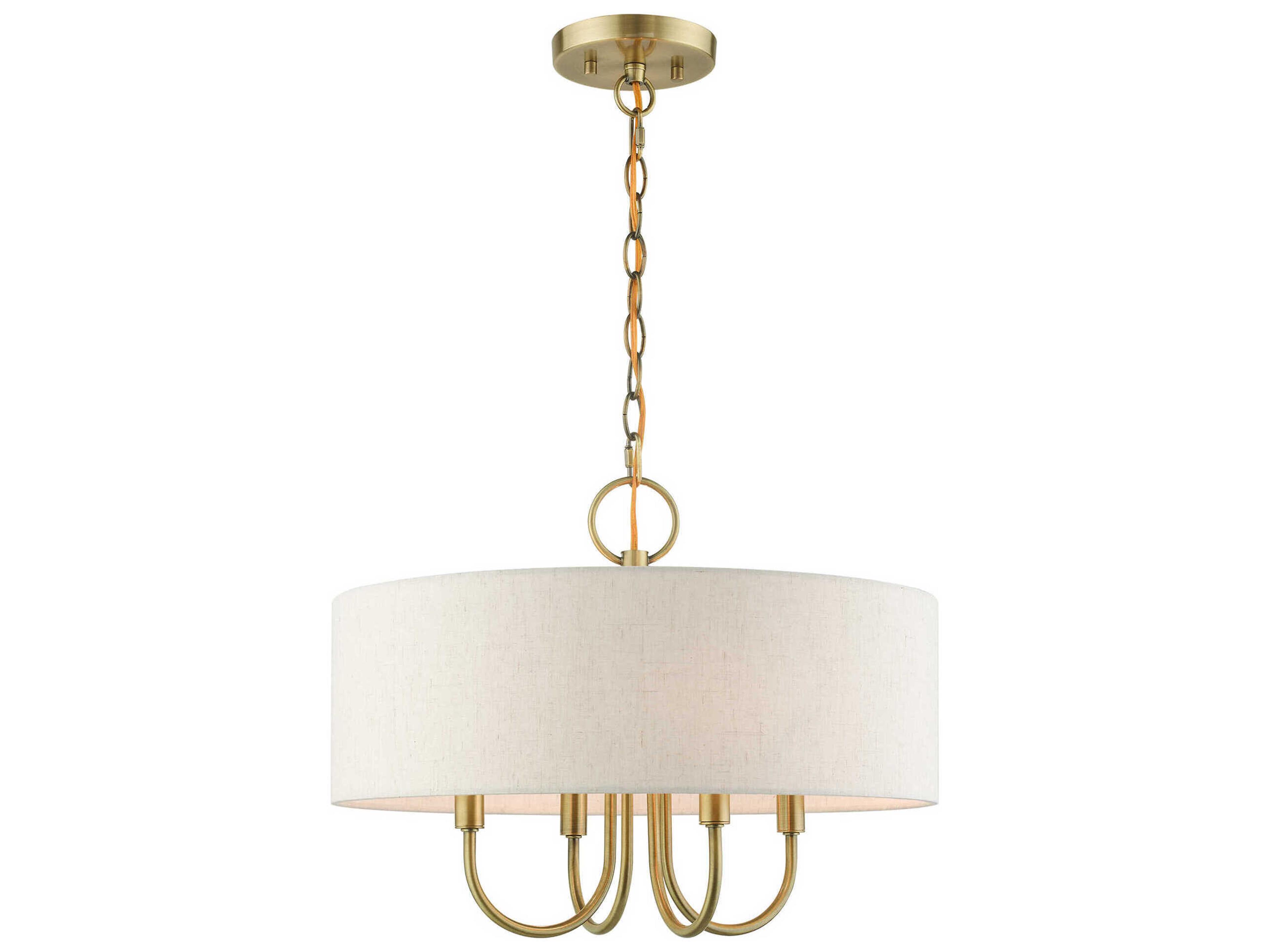 Blossom 4-Light Antique Brass Drum Chandelier