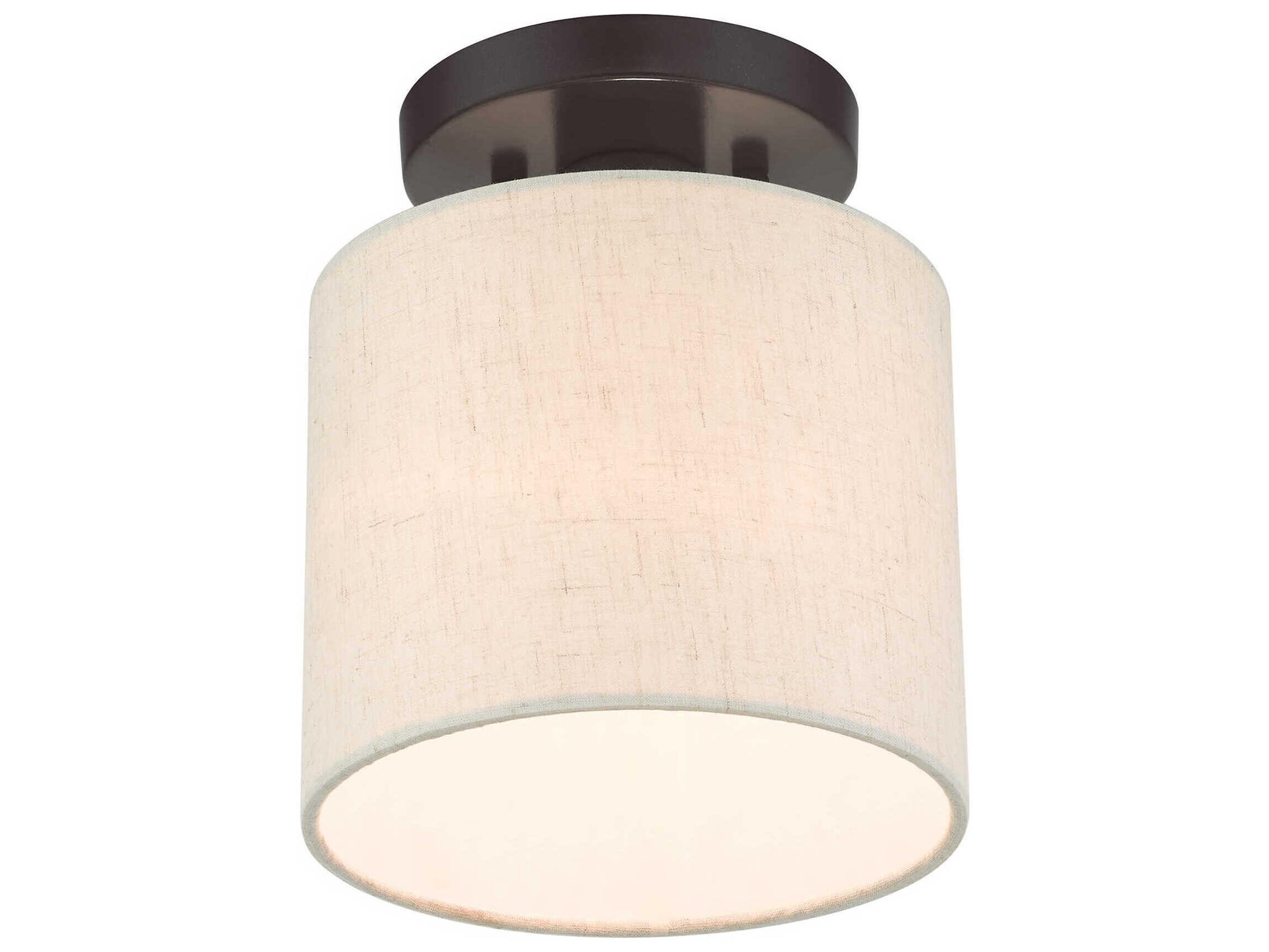 Livex Lighting Meadow 1-Light English Bronze Drum Semi Flush Mount