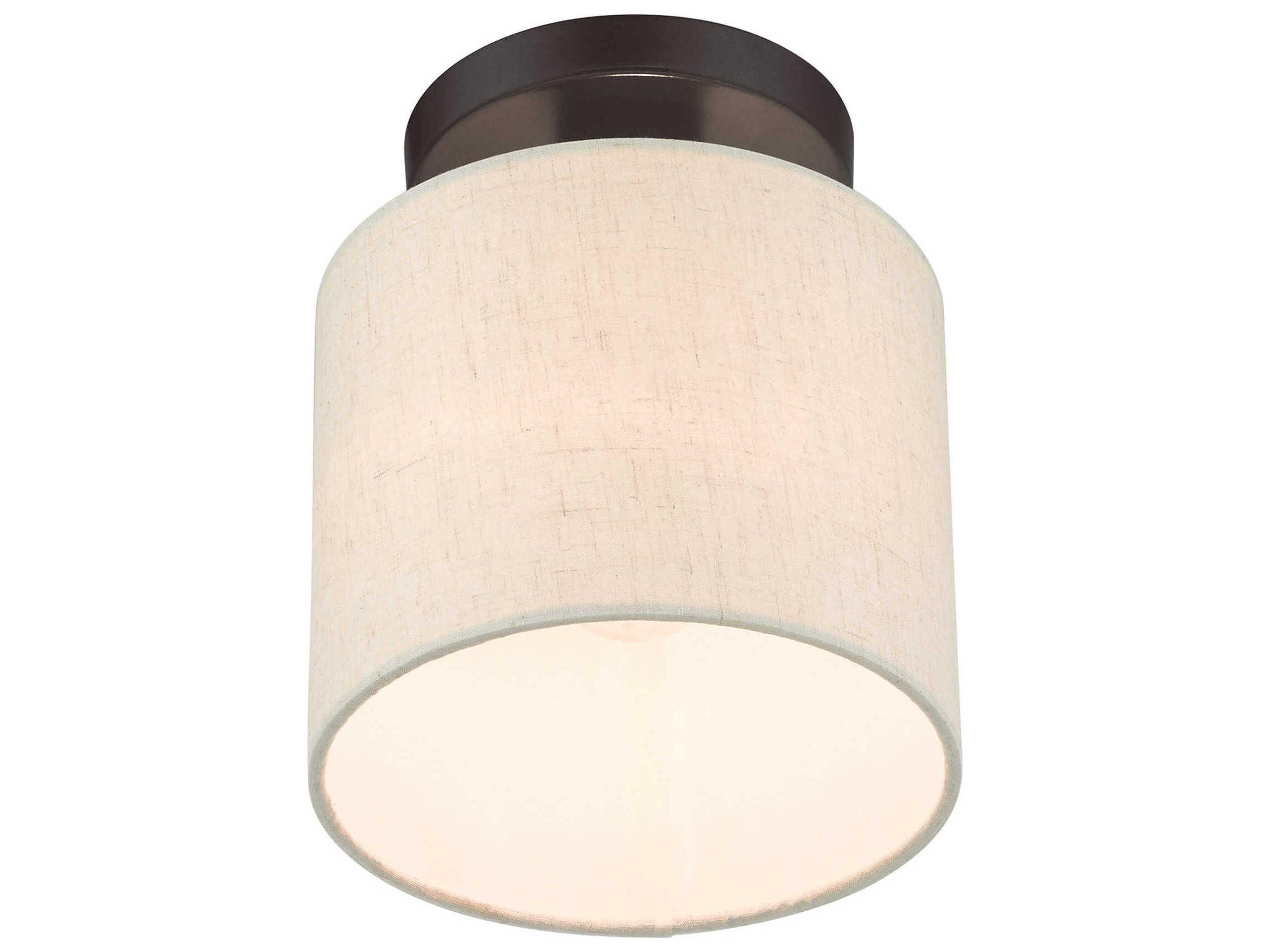 Livex Lighting Meadow 1-Light English Bronze Drum Semi Flush Mount