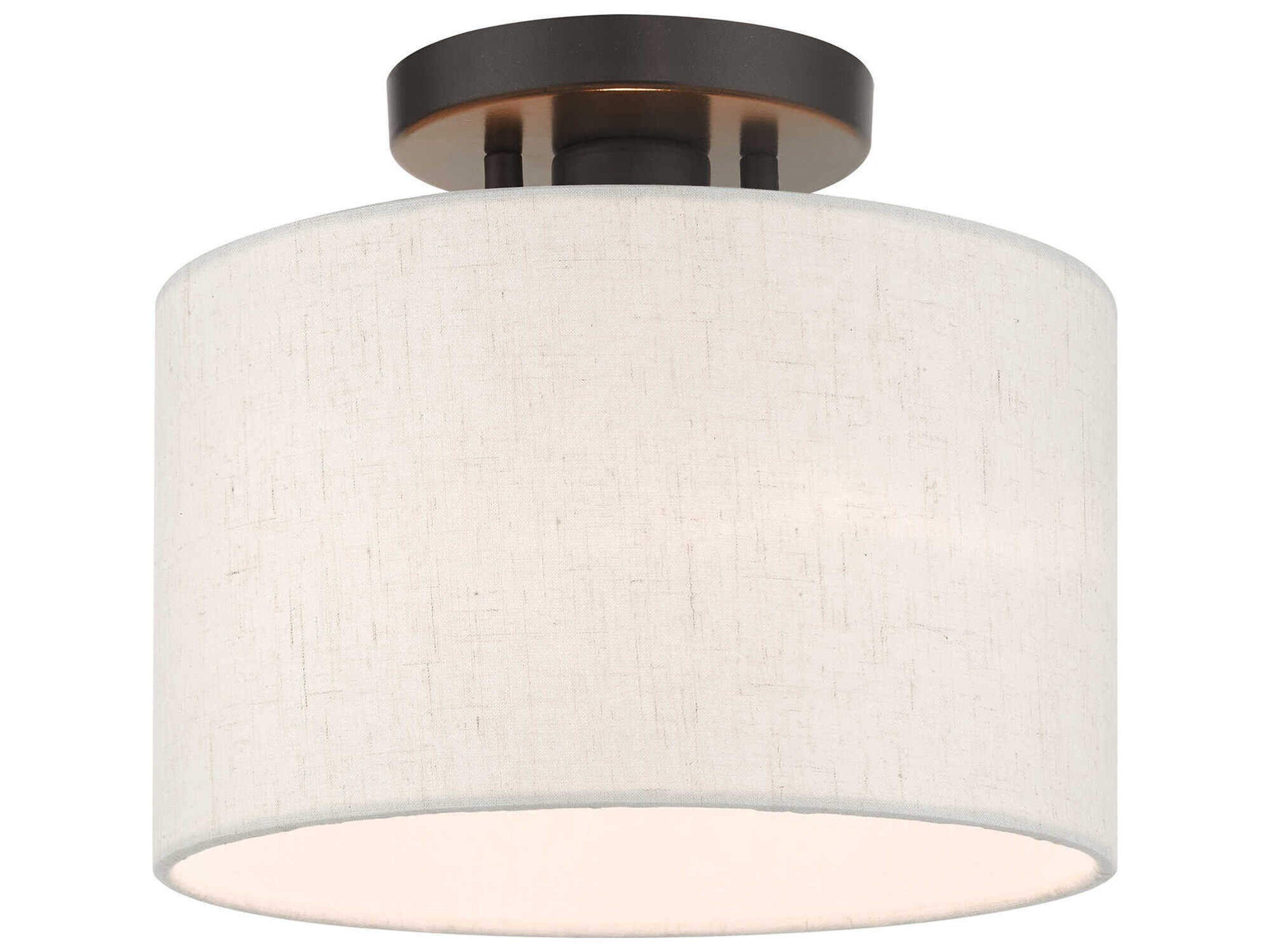 Meadow 1-Light English Bronze Drum Semi Flush Mount