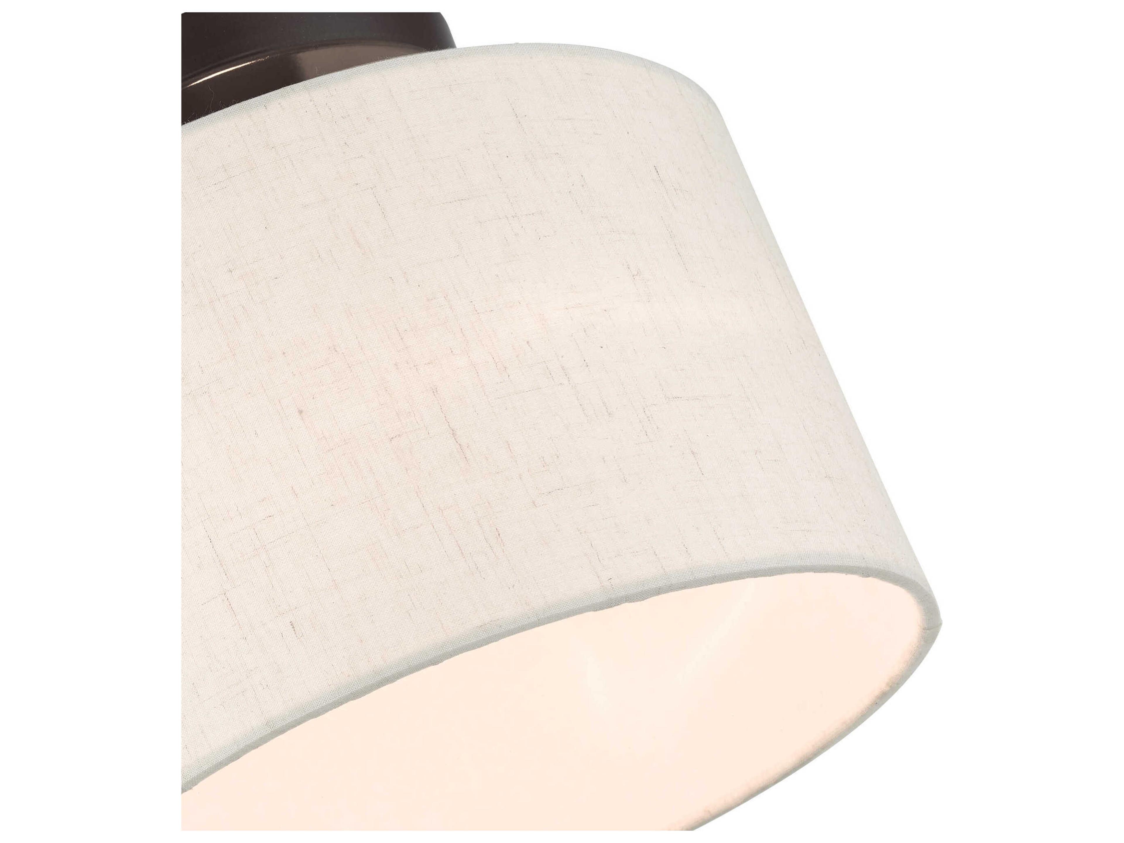 Livex Lighting Meadow 1-Light English Bronze Drum Semi Flush Mount