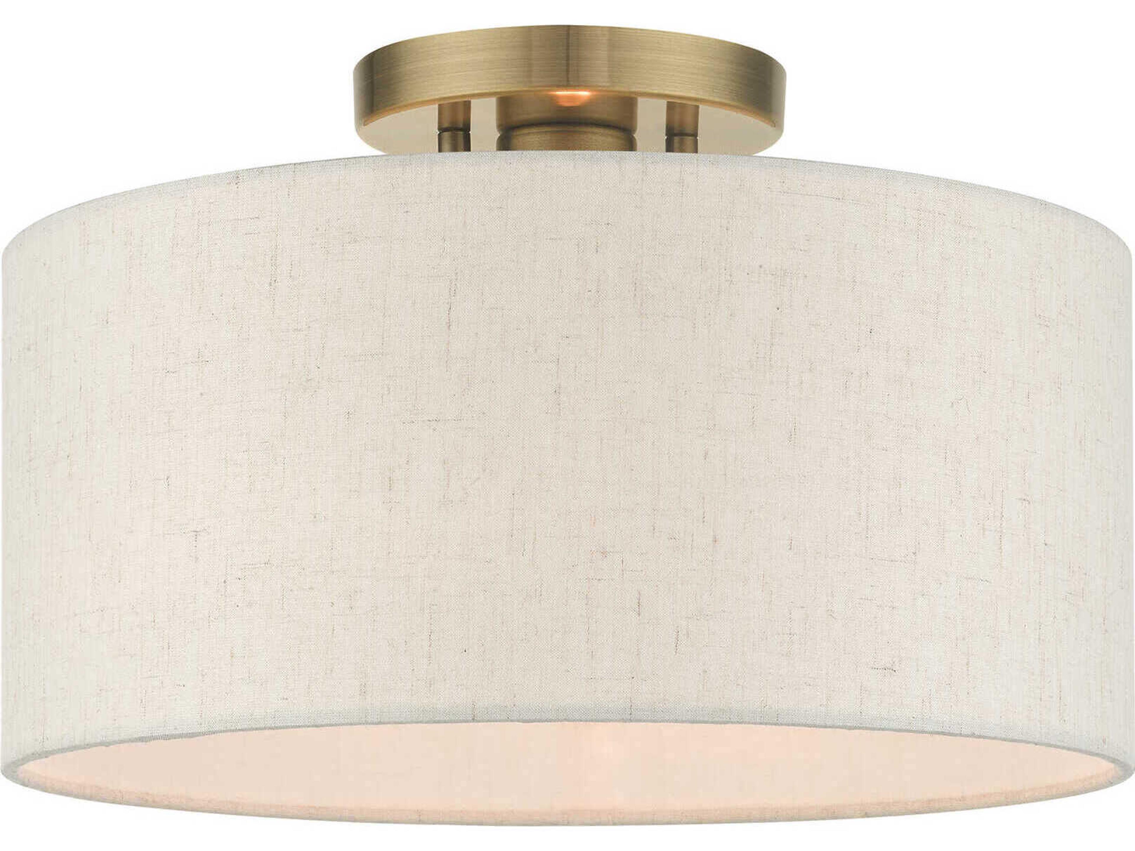 Blossom 1-Light Antique Brass Drum Semi Flush Mount