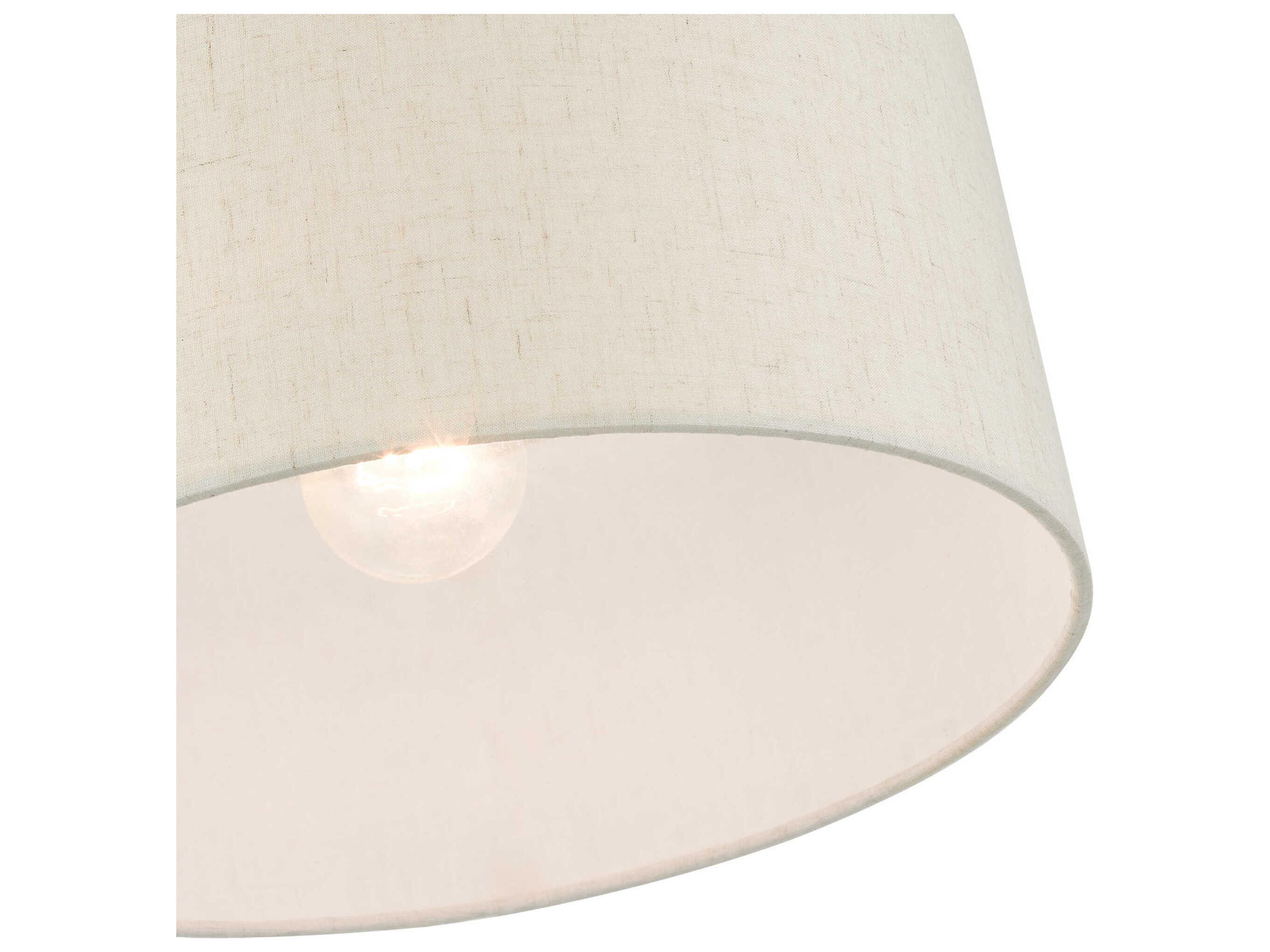 Livex Lighting Blossom 1-Light Antique Brass Drum Semi Flush Mount