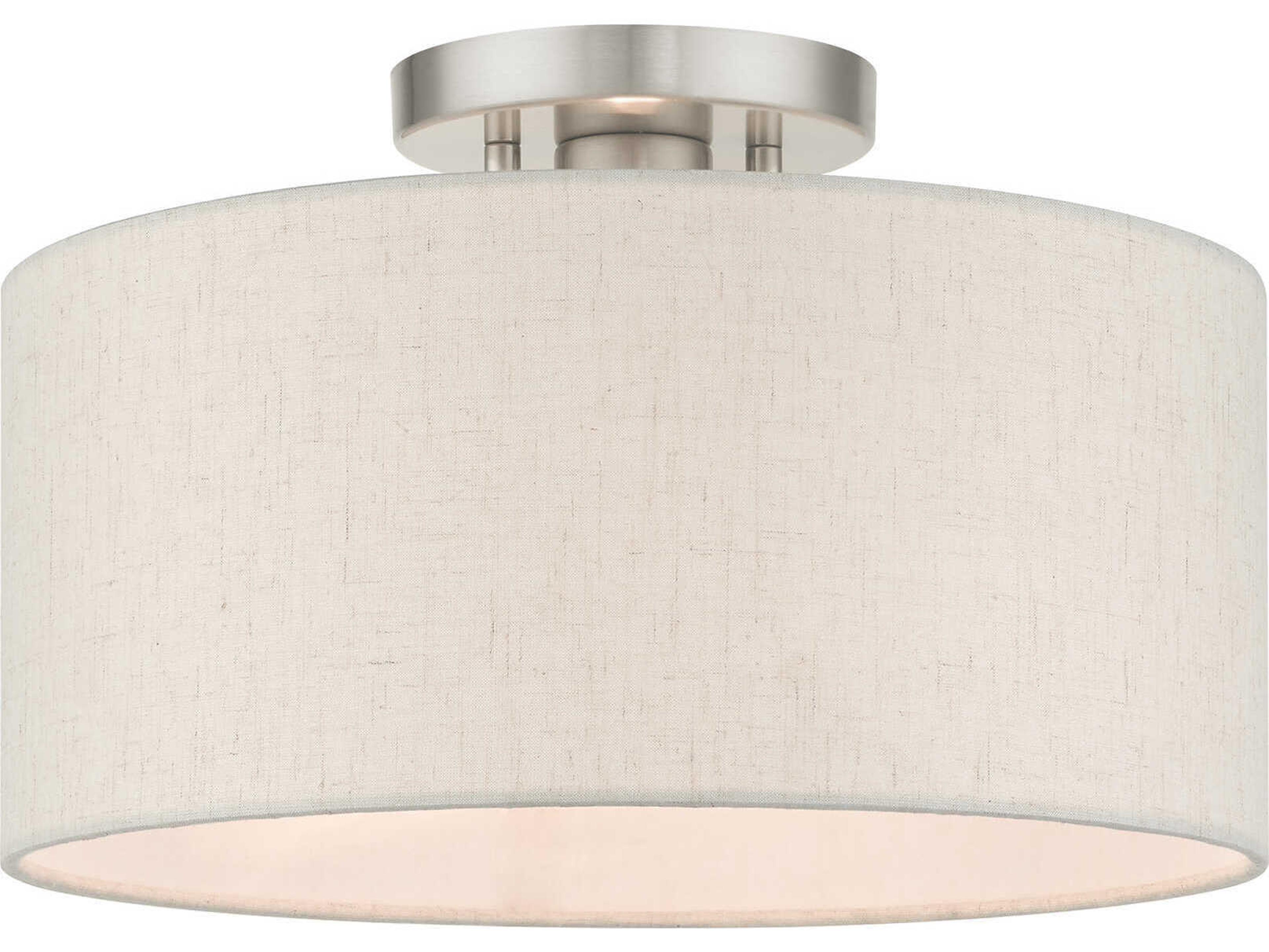 Meadow 1-Light Brushed Nickel Drum Semi Flush Mount