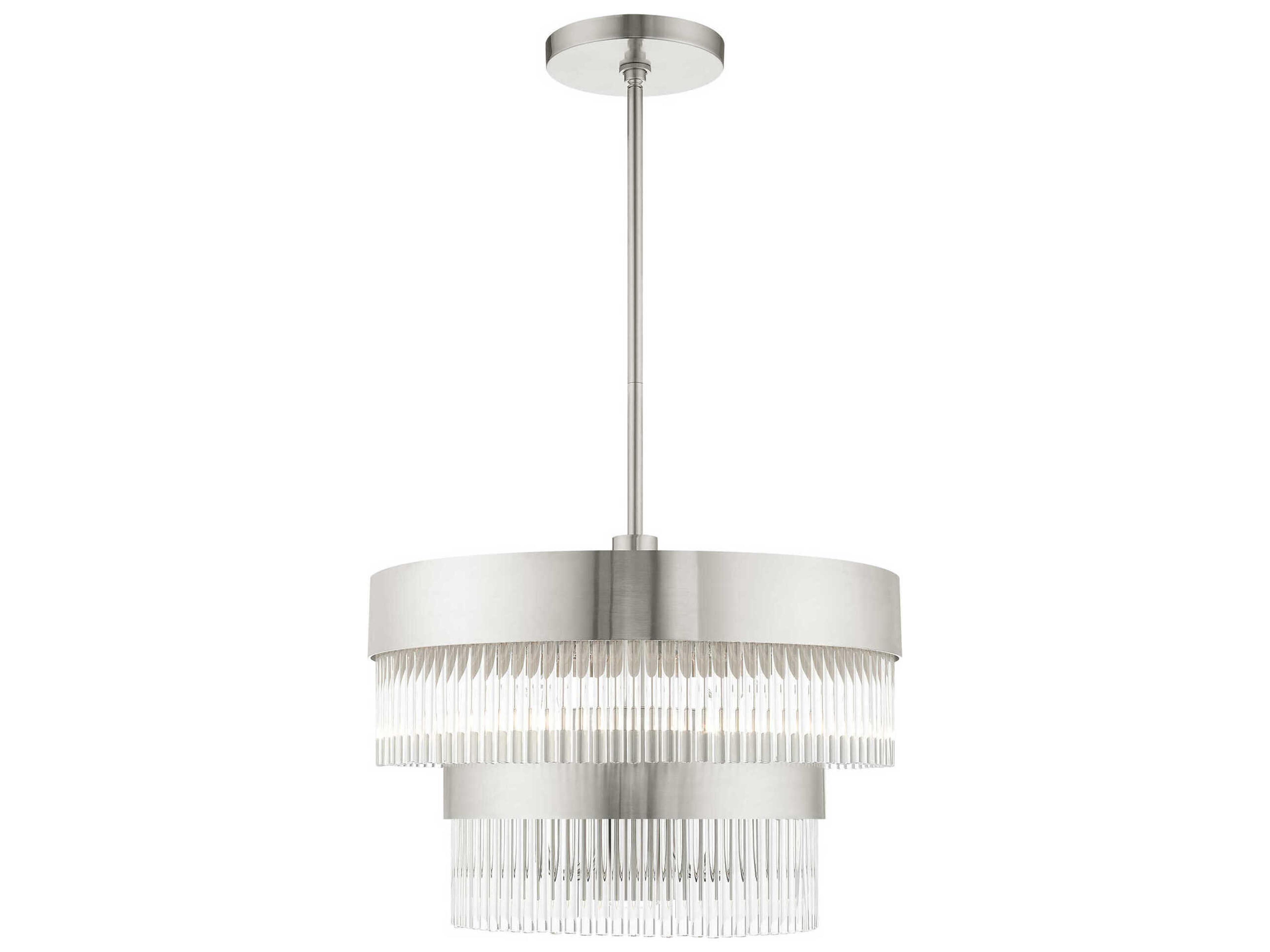 Norwich 5-Light Brushed Nickel Crystal Candelabra Chandelier