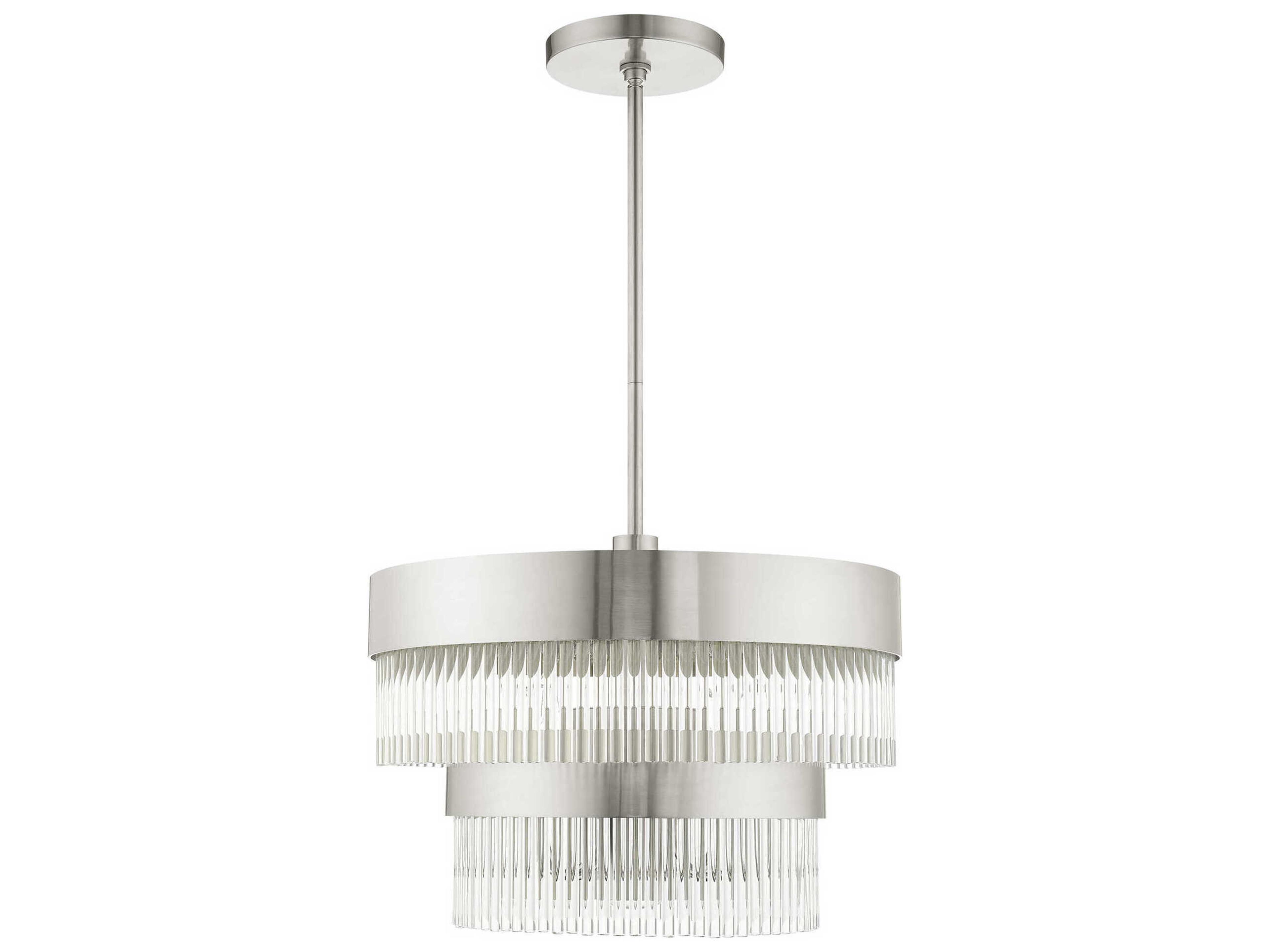 Livex Lighting Norwich 5-Light Brushed Nickel Crystal Candelabra Chandelier