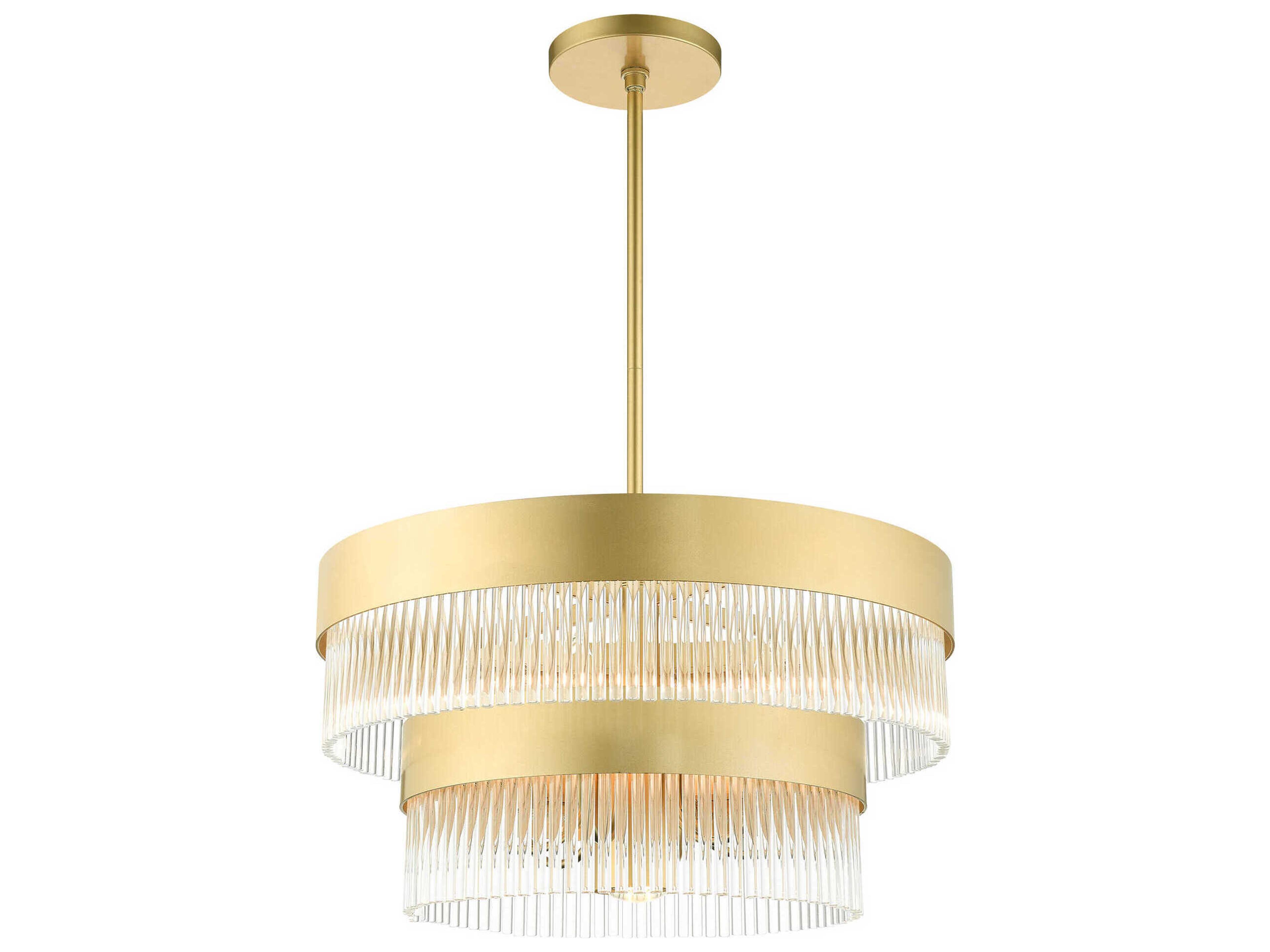 Livex Lighting Norwich 7-Light Soft Gold Crystal Candelabra Chandelier