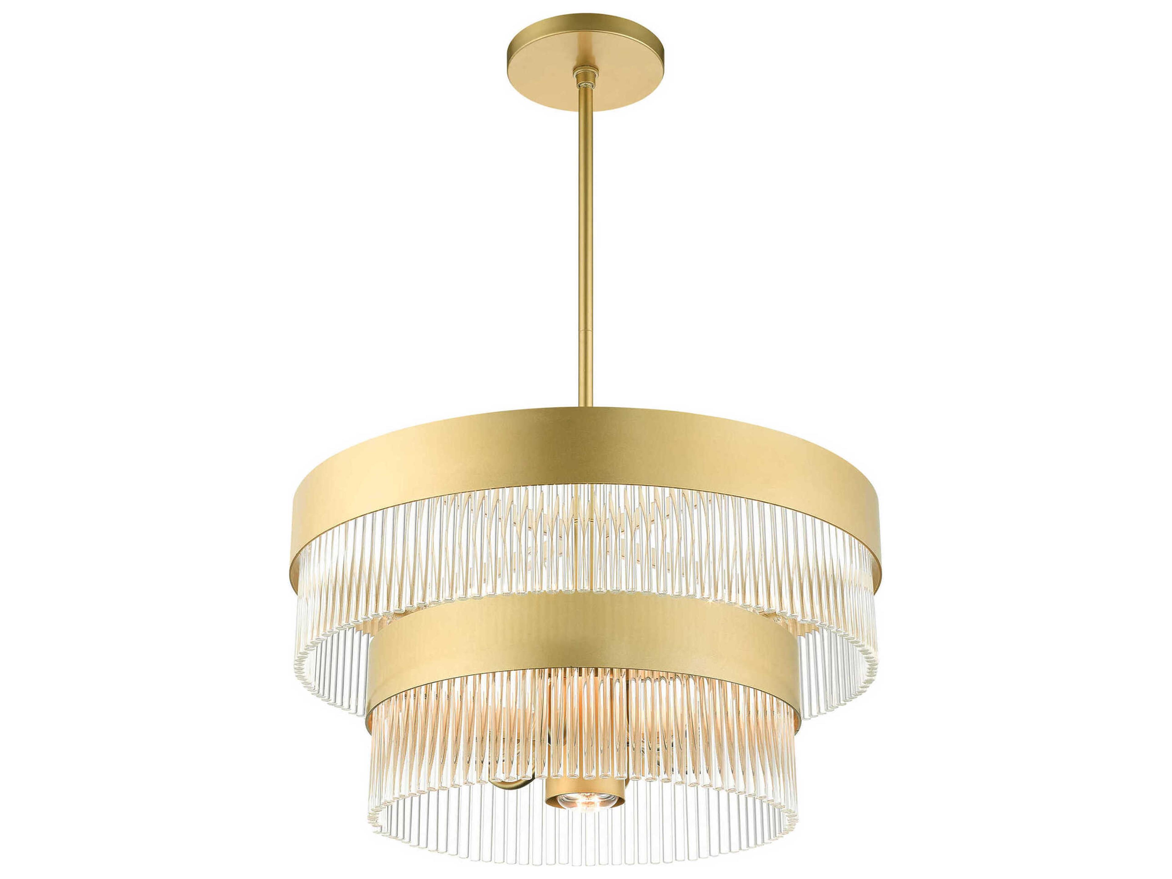 Livex Lighting Norwich 7-Light Soft Gold Crystal Candelabra Chandelier