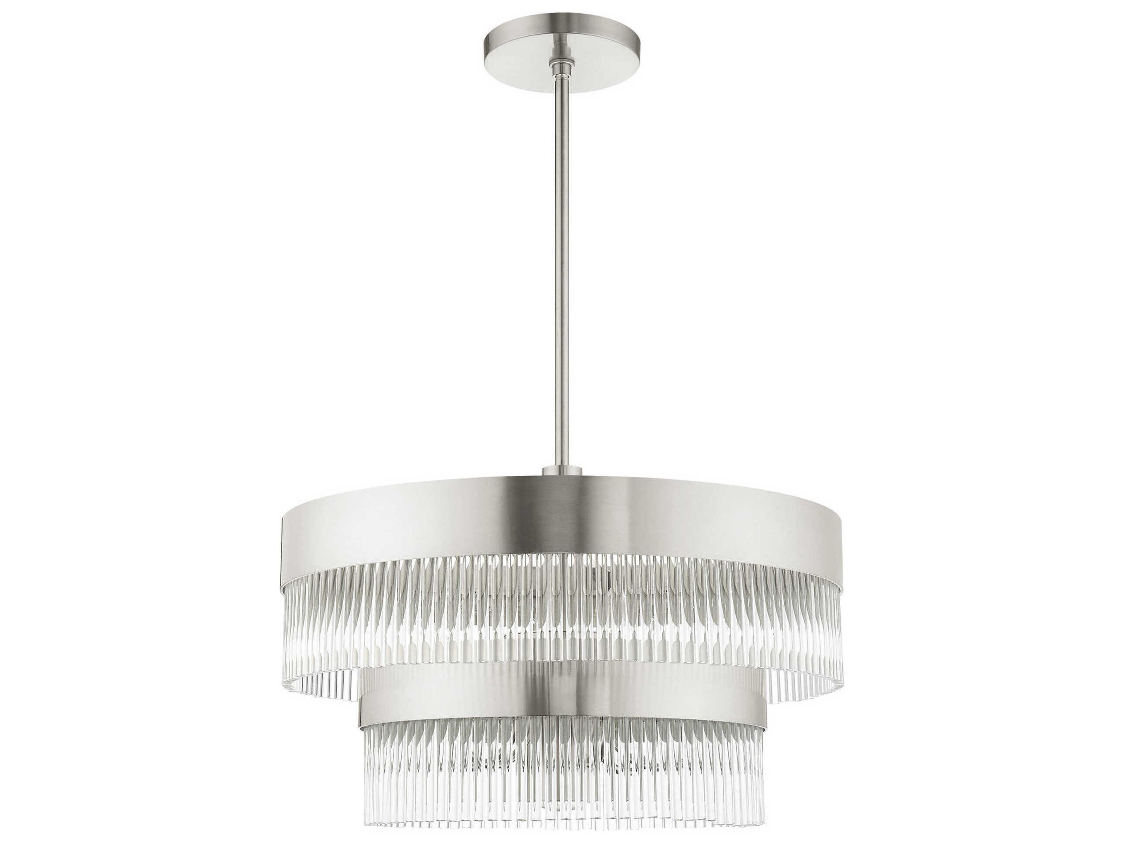 Livex Lighting Norwich 7-Light Brushed Nickel Crystal Chandelier