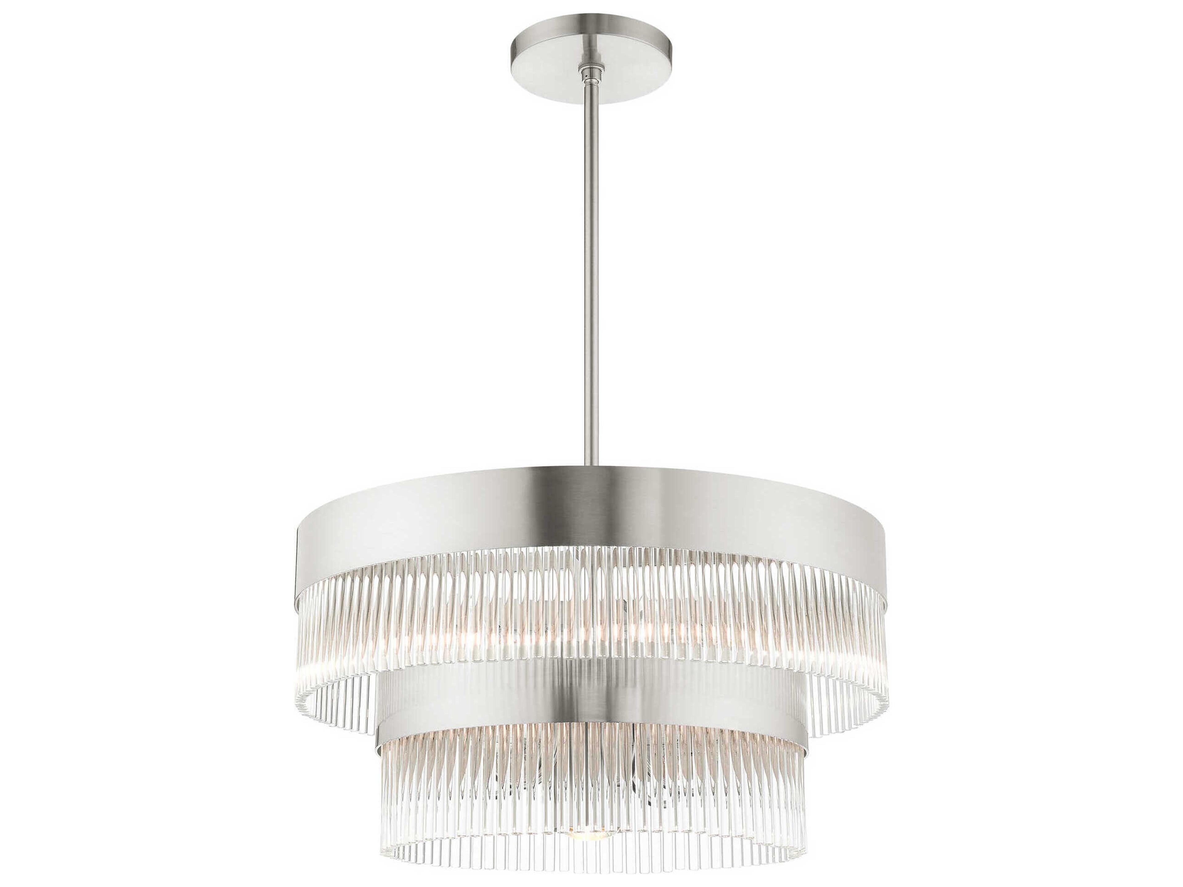 Livex Lighting Norwich 7-Light Brushed Nickel Crystal Chandelier