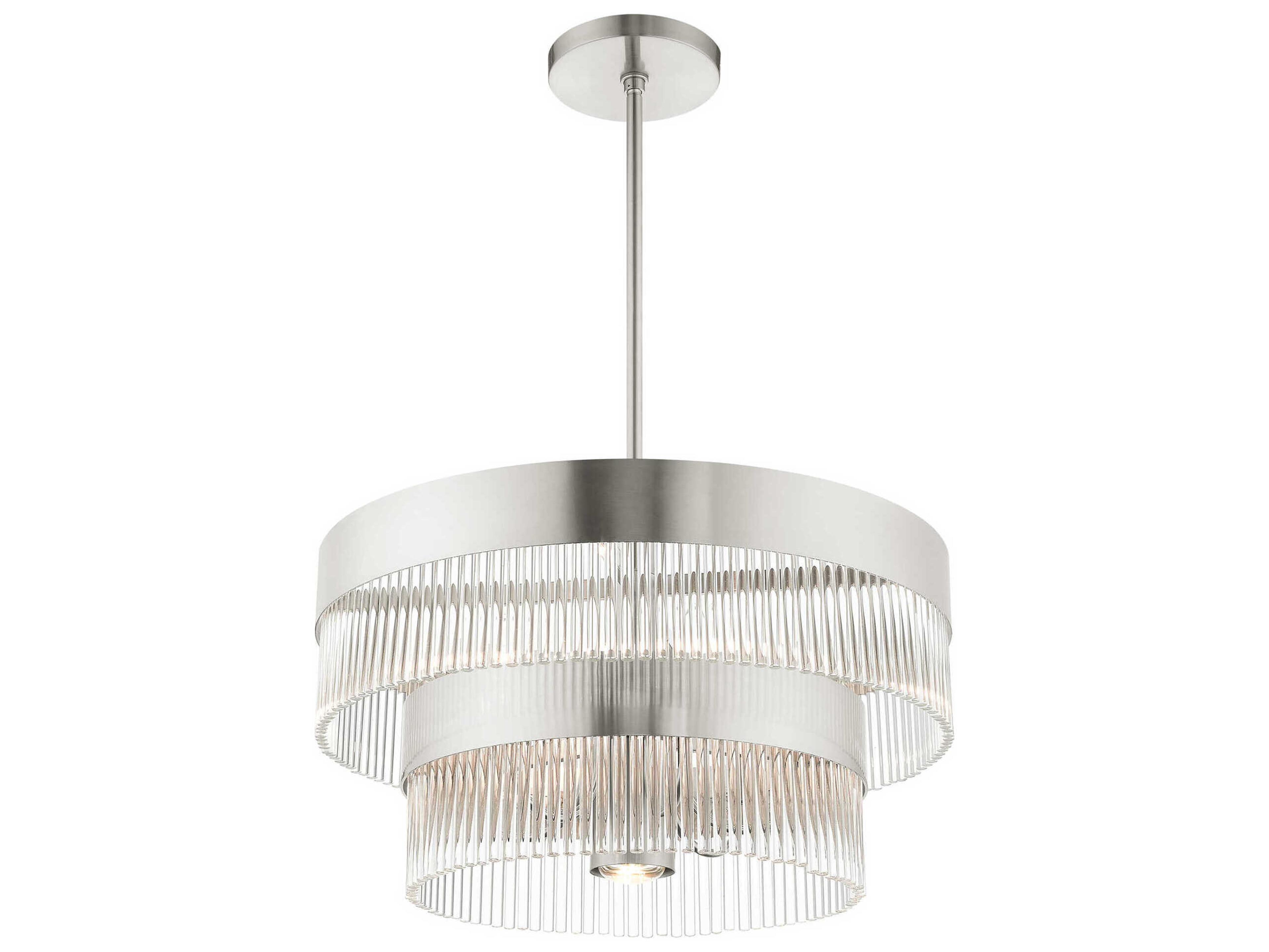 Livex Lighting Norwich 7-Light Brushed Nickel Crystal Chandelier