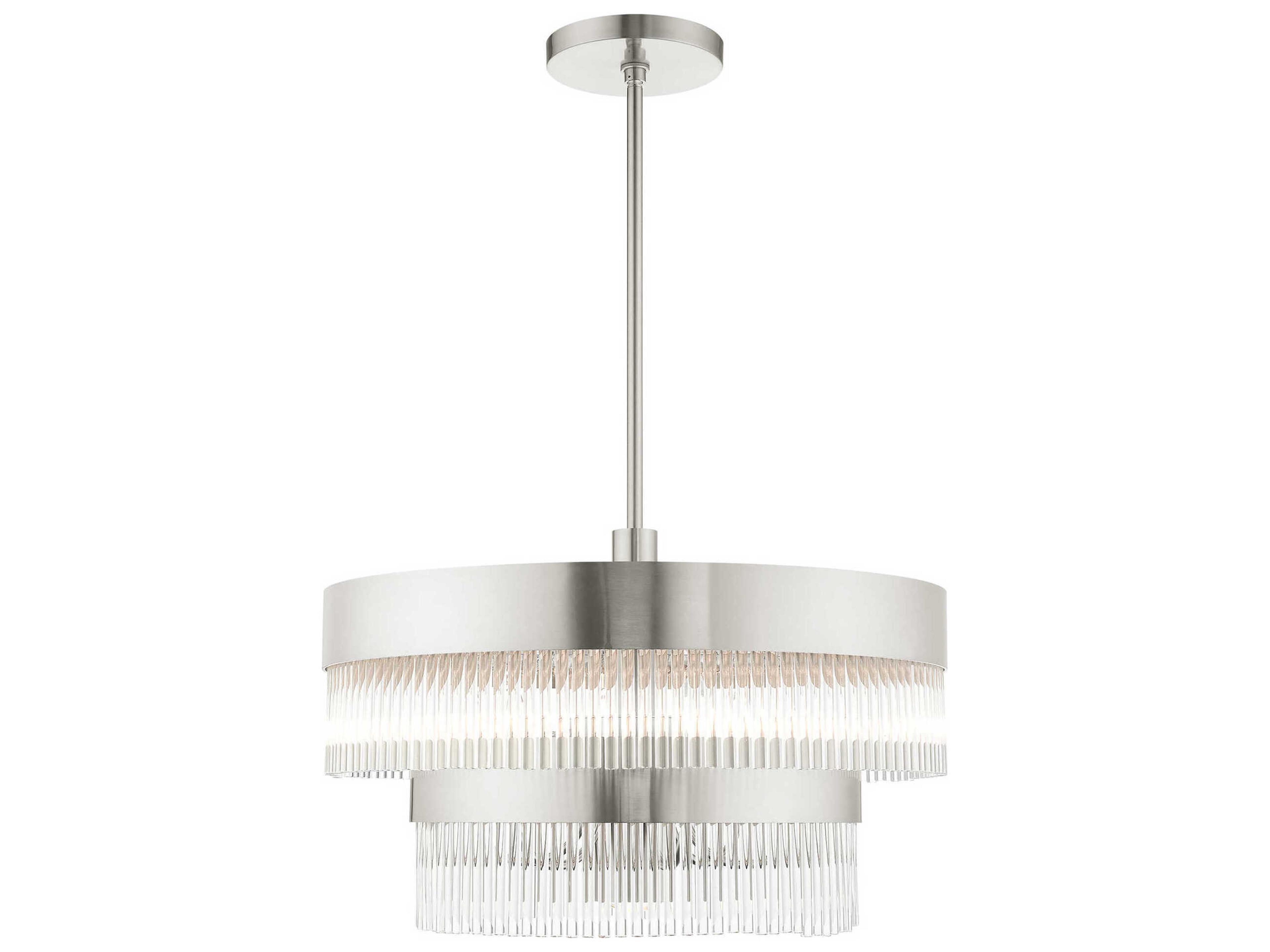 Livex Lighting Norwich 7-Light Brushed Nickel Crystal Chandelier