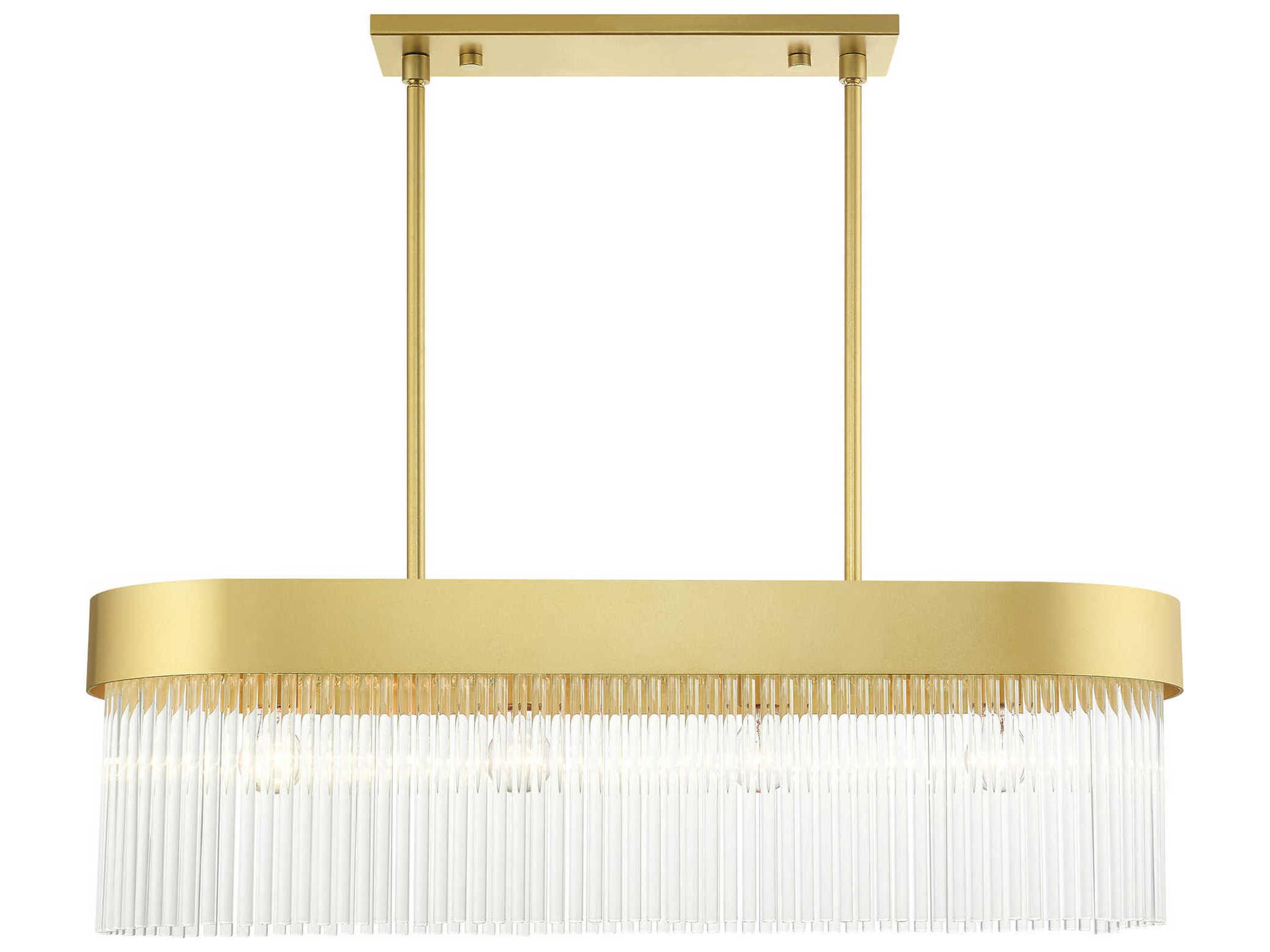 Livex Lighting Norwich 4-Light Soft Gold Crystal Island Pendant