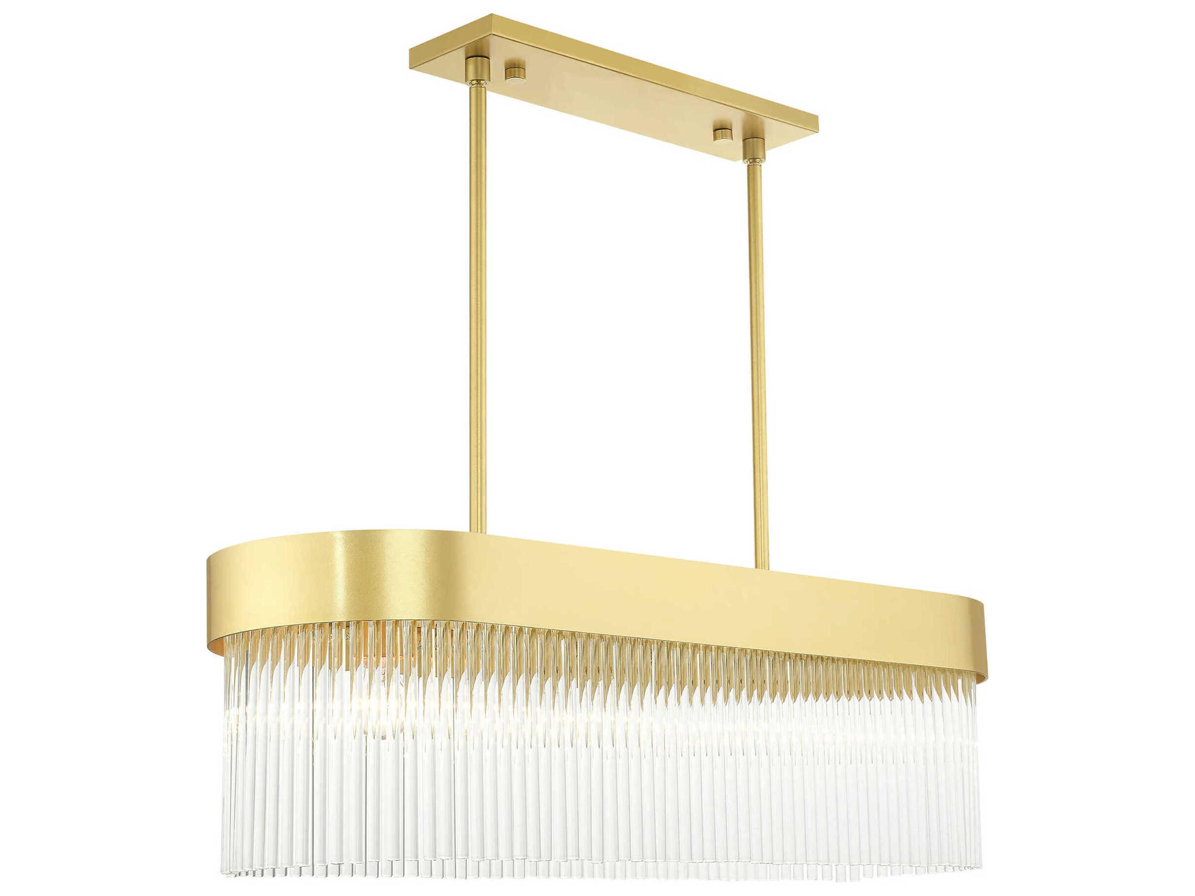 Livex Lighting Norwich 4-Light Soft Gold Crystal Island Pendant