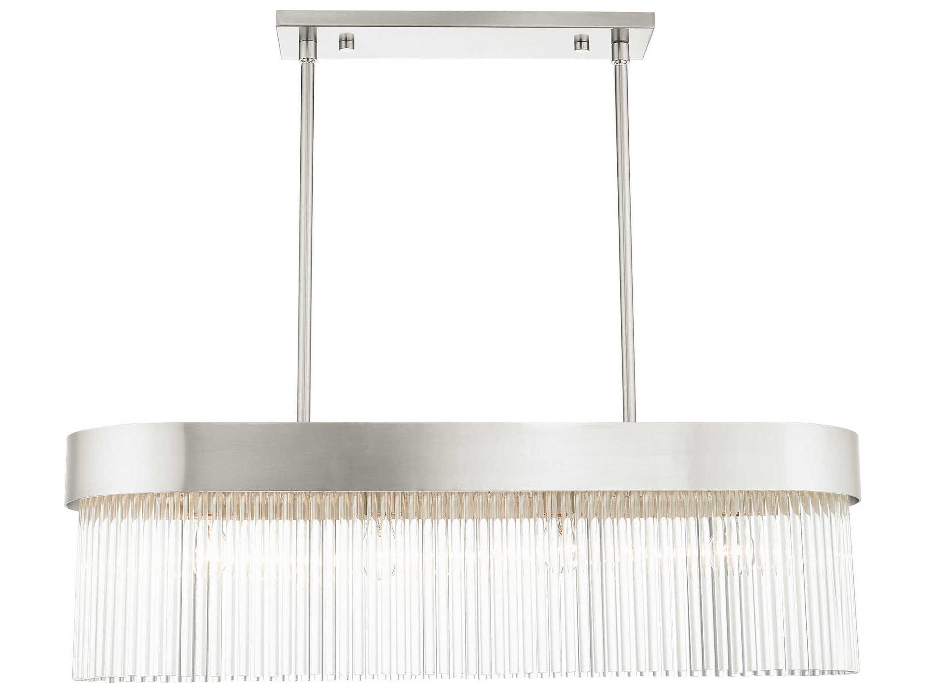 Livex Lighting Norwich 4-Light Brushed Nickel Crystal Island Pendant