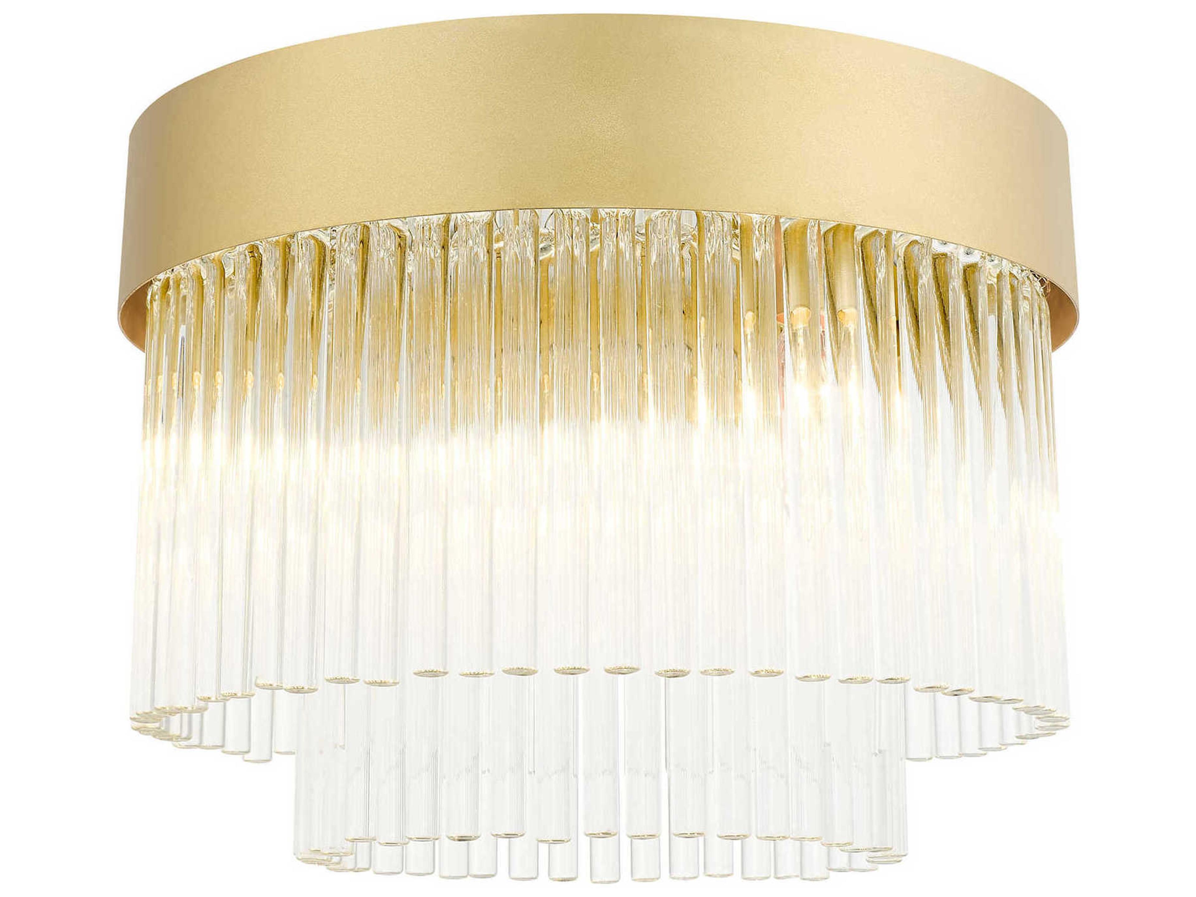 Norwich 4-Light Soft Gold Crystal Drum Flush Mount