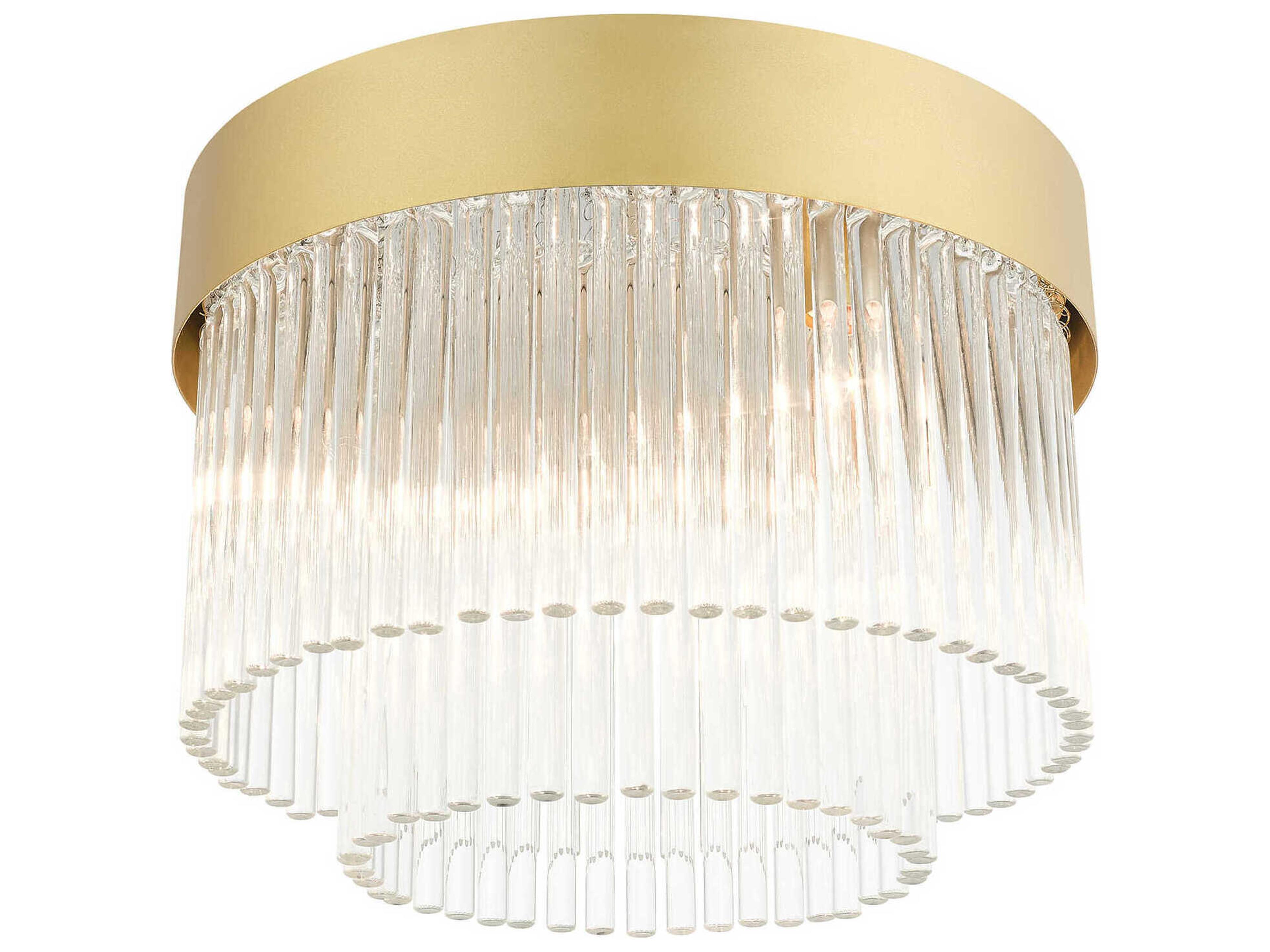 Livex Lighting Norwich 4-Light Soft Gold Crystal Drum Flush Mount
