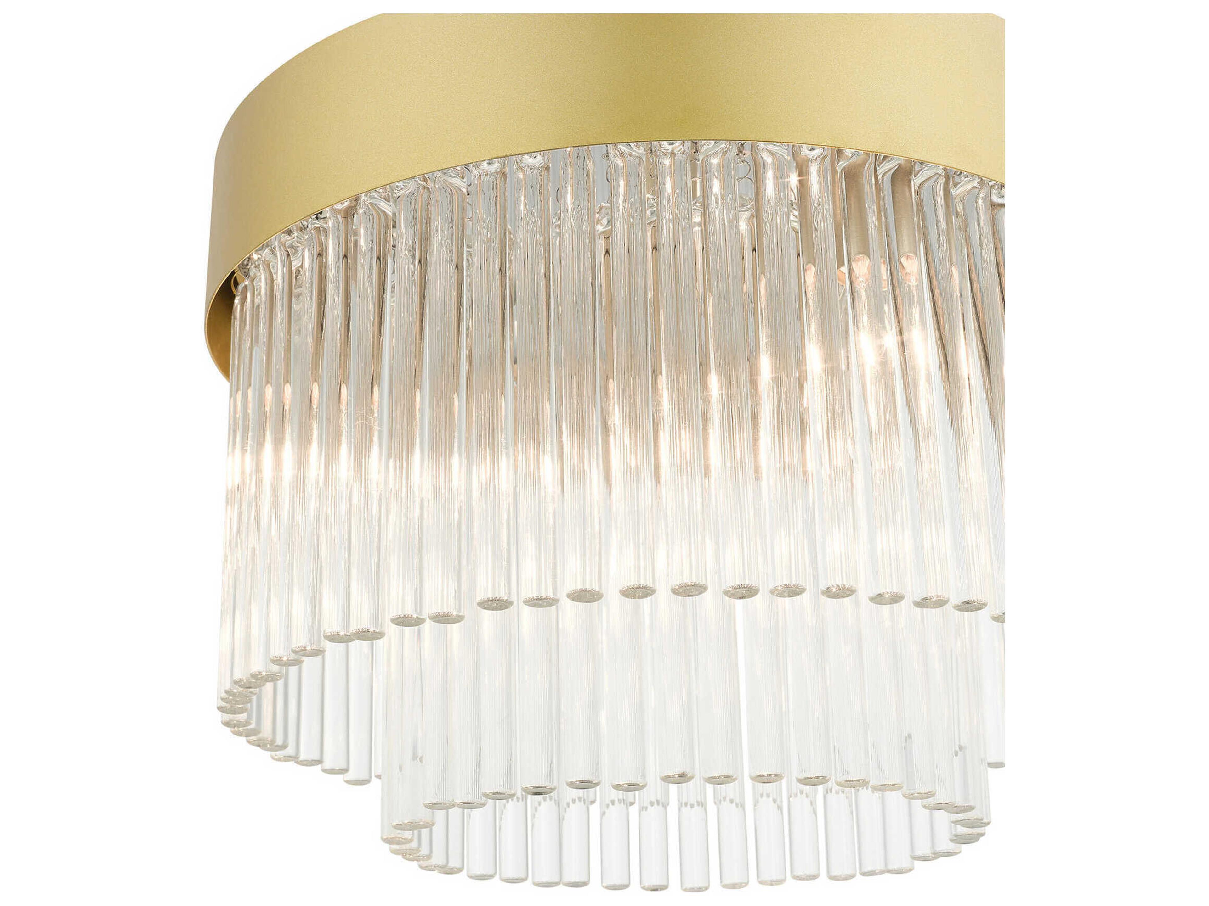 Livex Lighting Norwich 4-Light Soft Gold Crystal Drum Flush Mount