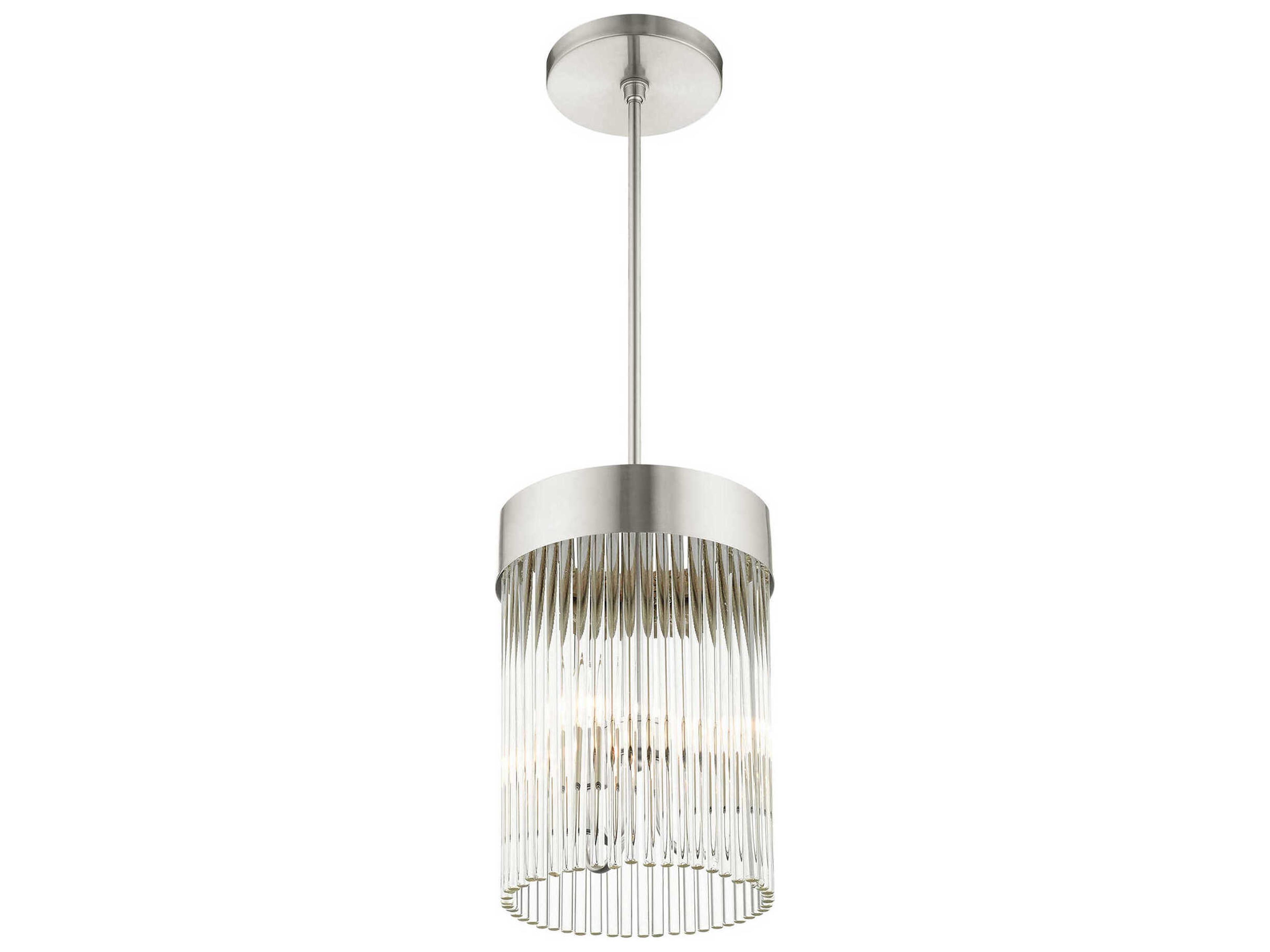 Livex Lighting Norwich 3-Light Brushed Nickel Crystal Candelabra Chandelier