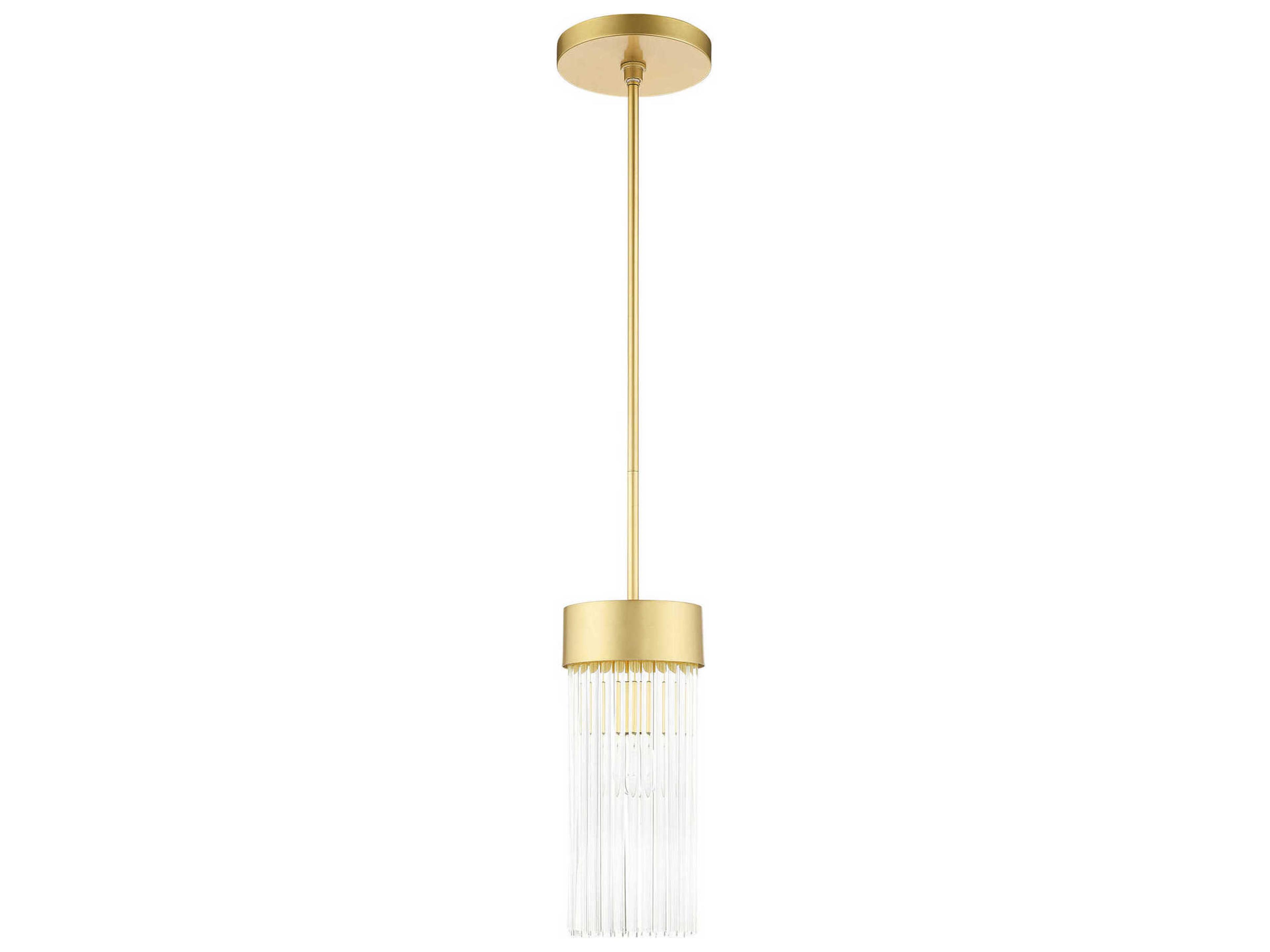 Livex Lighting Norwich 1-Light Soft Gold Crystal Cylinder Mini Pendant