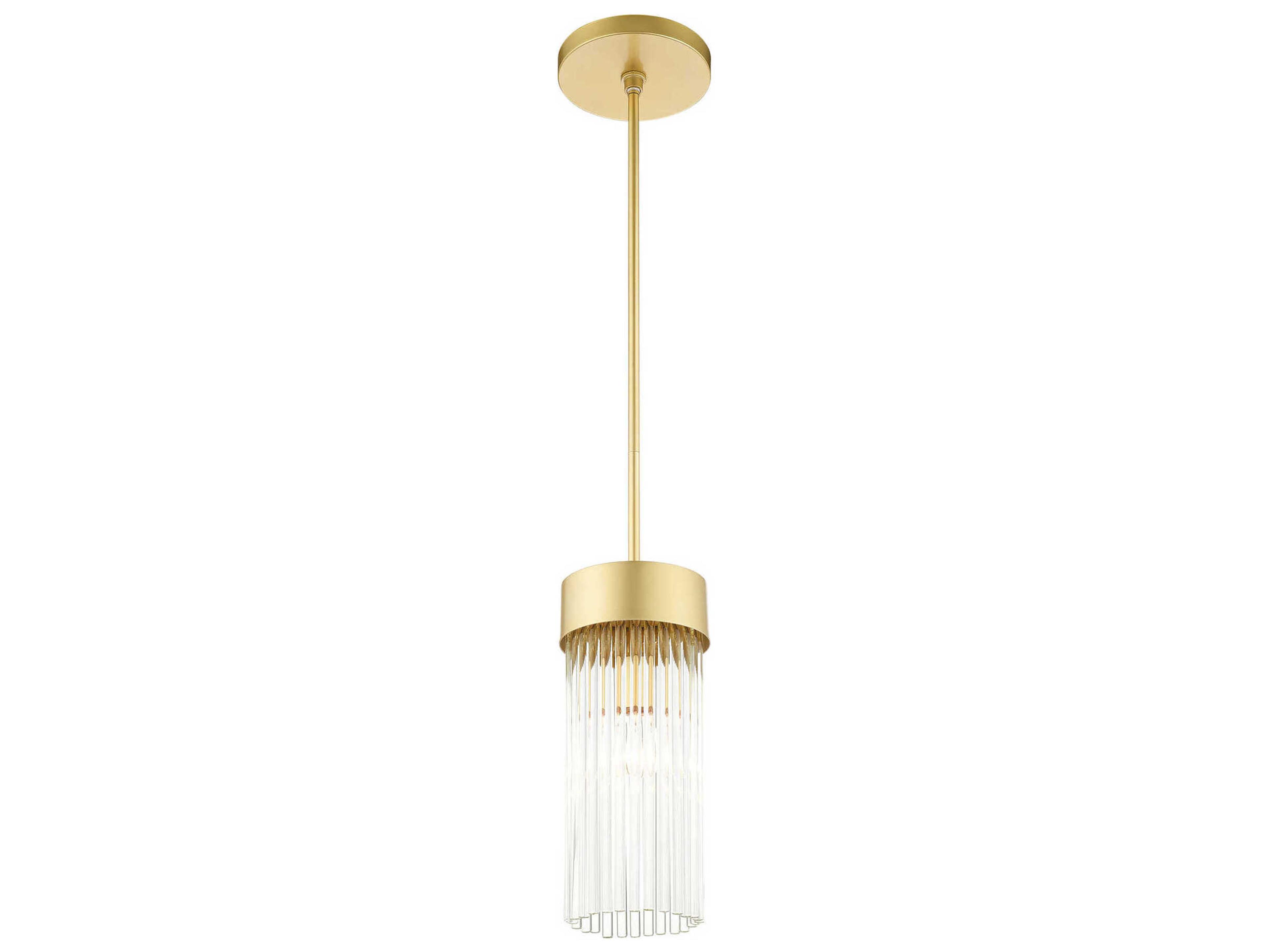 Livex Lighting Norwich 1-Light Soft Gold Crystal Cylinder Mini Pendant