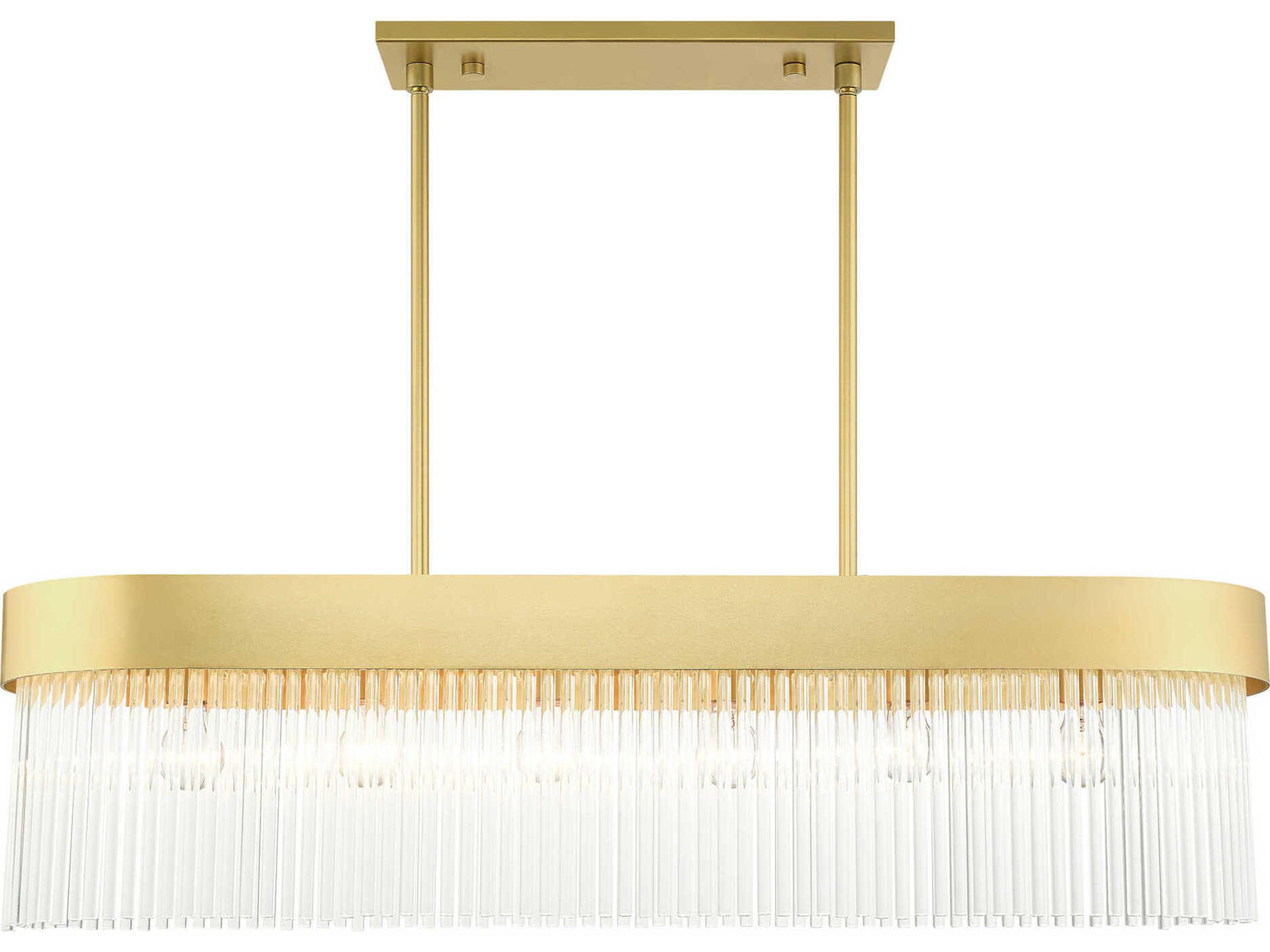 Livex Lighting Norwich 6-Light Soft Gold Crystal Island Pendant