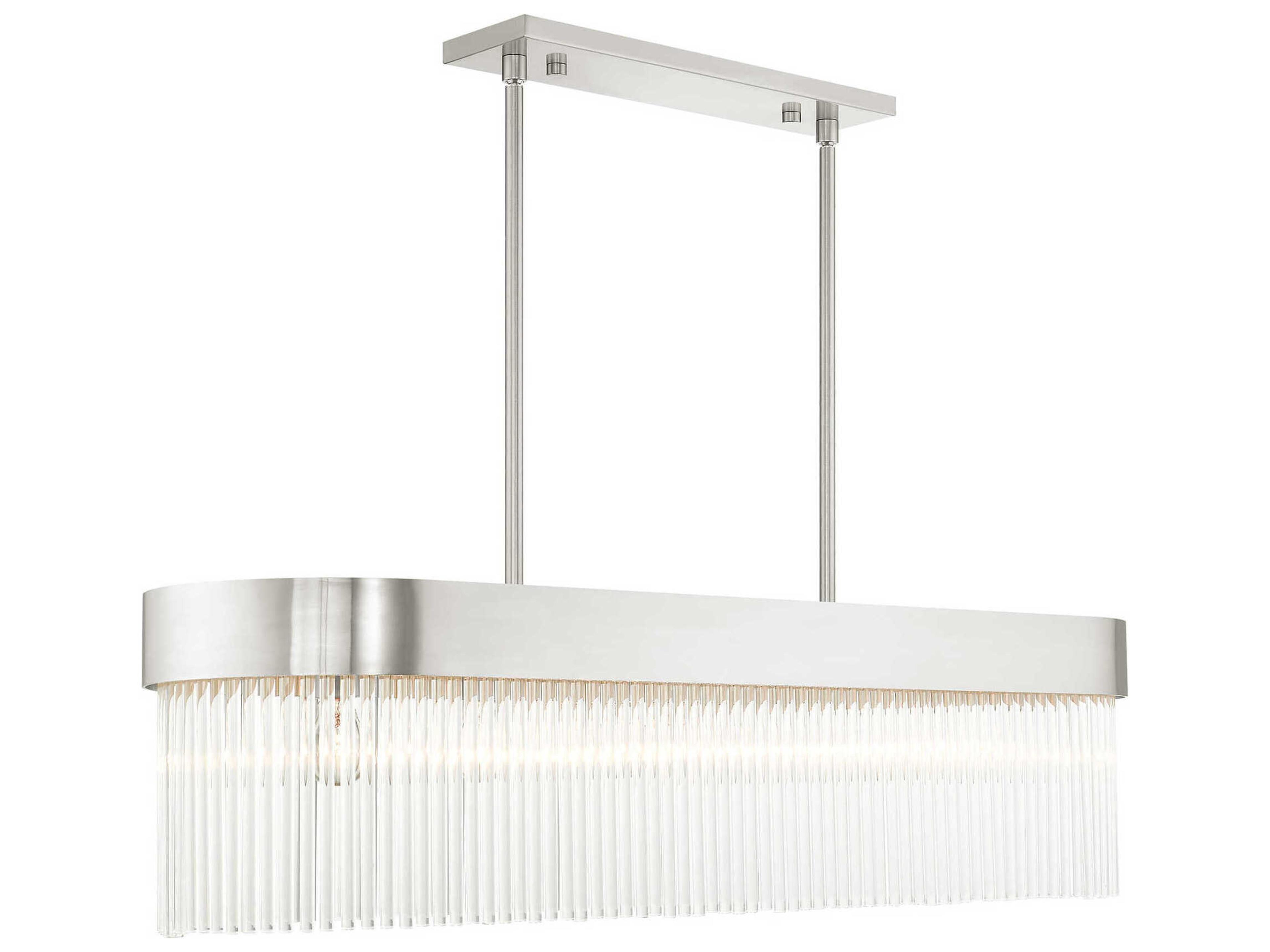 Norwich 6-Light Brushed Nickel Crystal Island Pendant