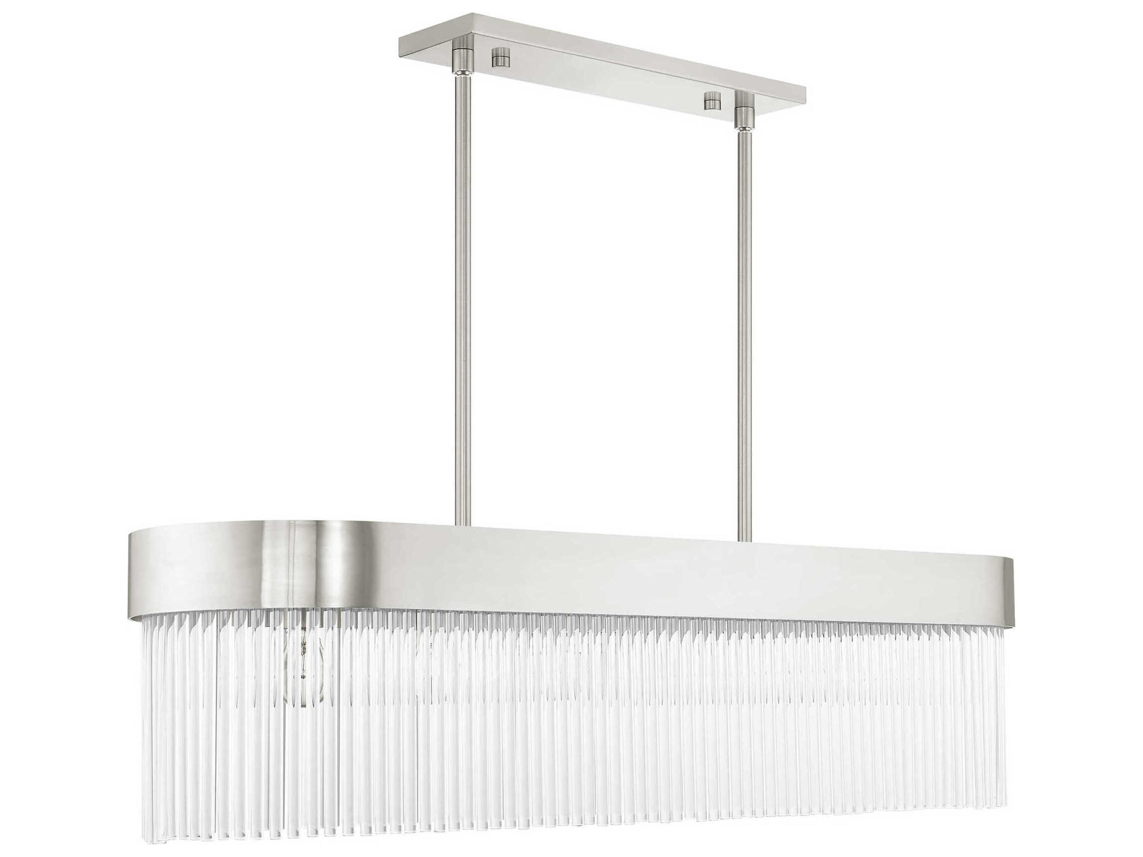 Livex Lighting Norwich 6-Light Brushed Nickel Crystal Island Pendant