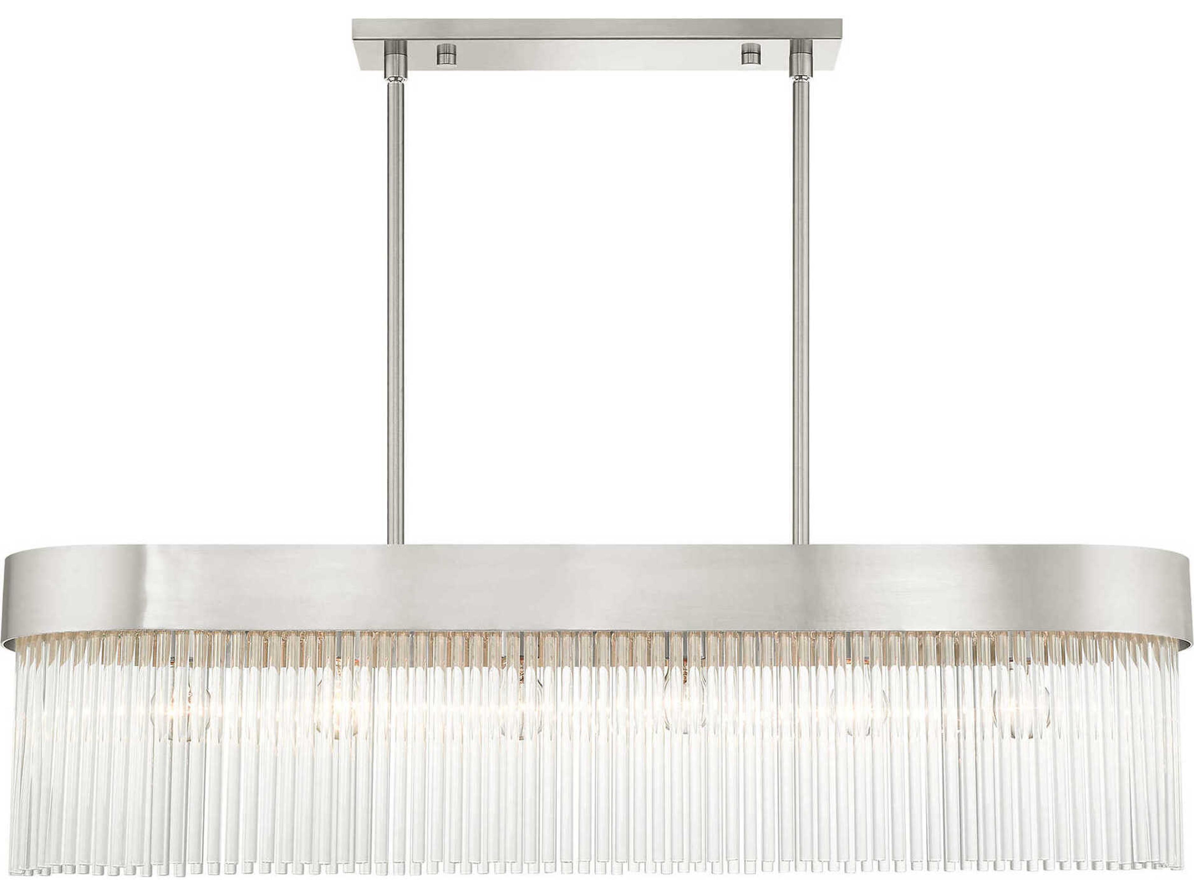 Livex Lighting Norwich 6-Light Brushed Nickel Crystal Island Pendant