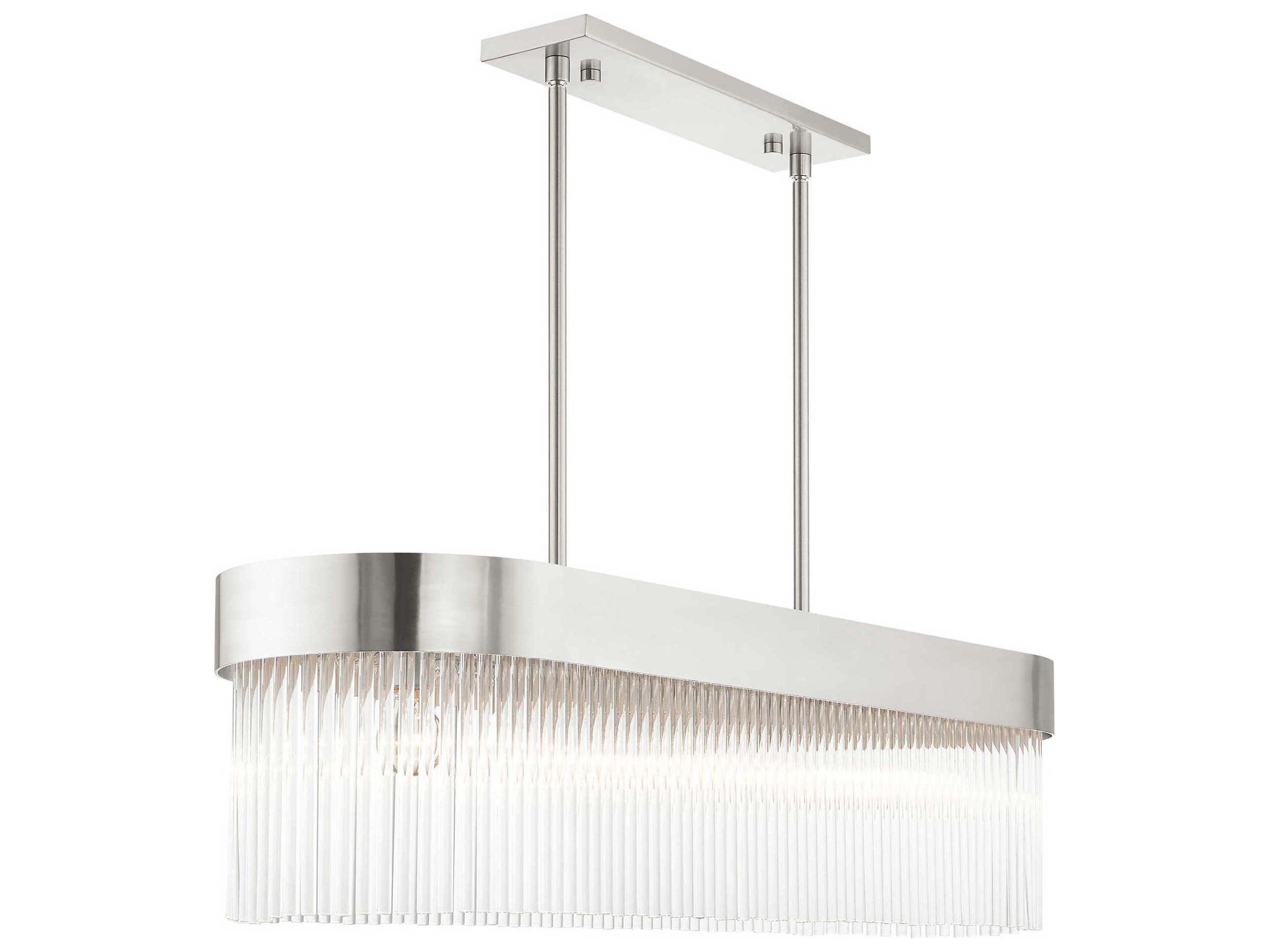 Livex Lighting Norwich 6-Light Brushed Nickel Crystal Island Pendant