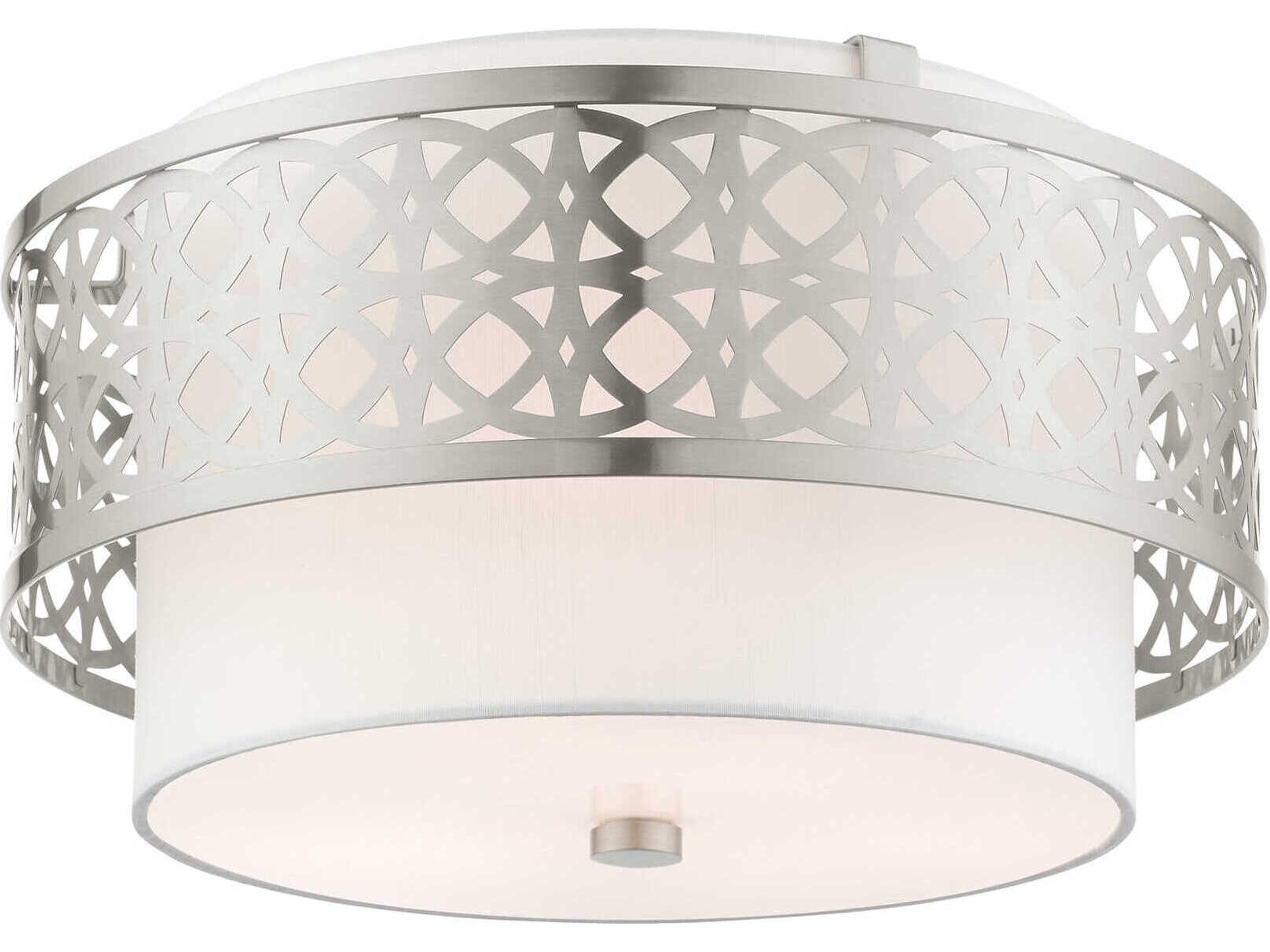 Calinda 3-Light Brushed Nickel Drum Flush Mount