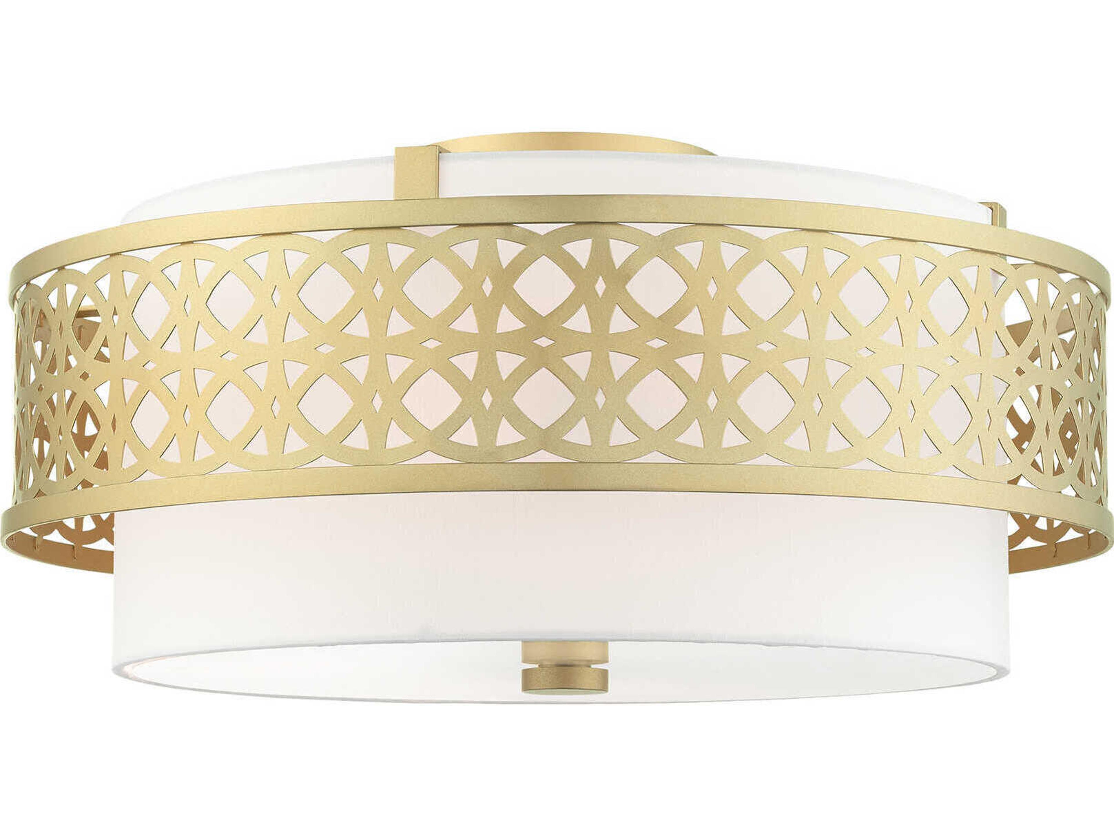 Livex Lighting Calinda 4-Light Soft Gold Drum Flush Mount